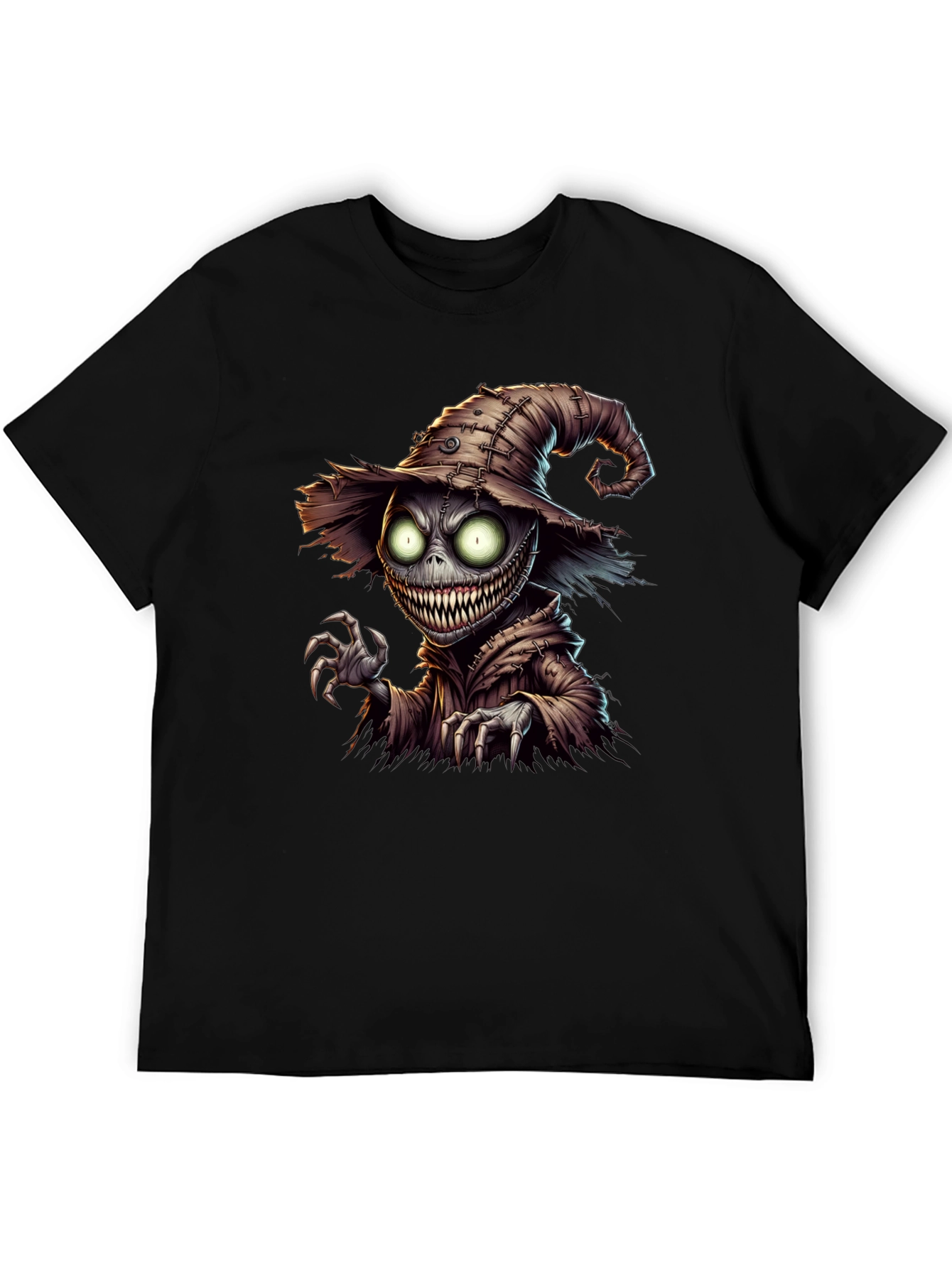 Creepy Scarecrow Graphic Tee - Halloween Horror Shirt