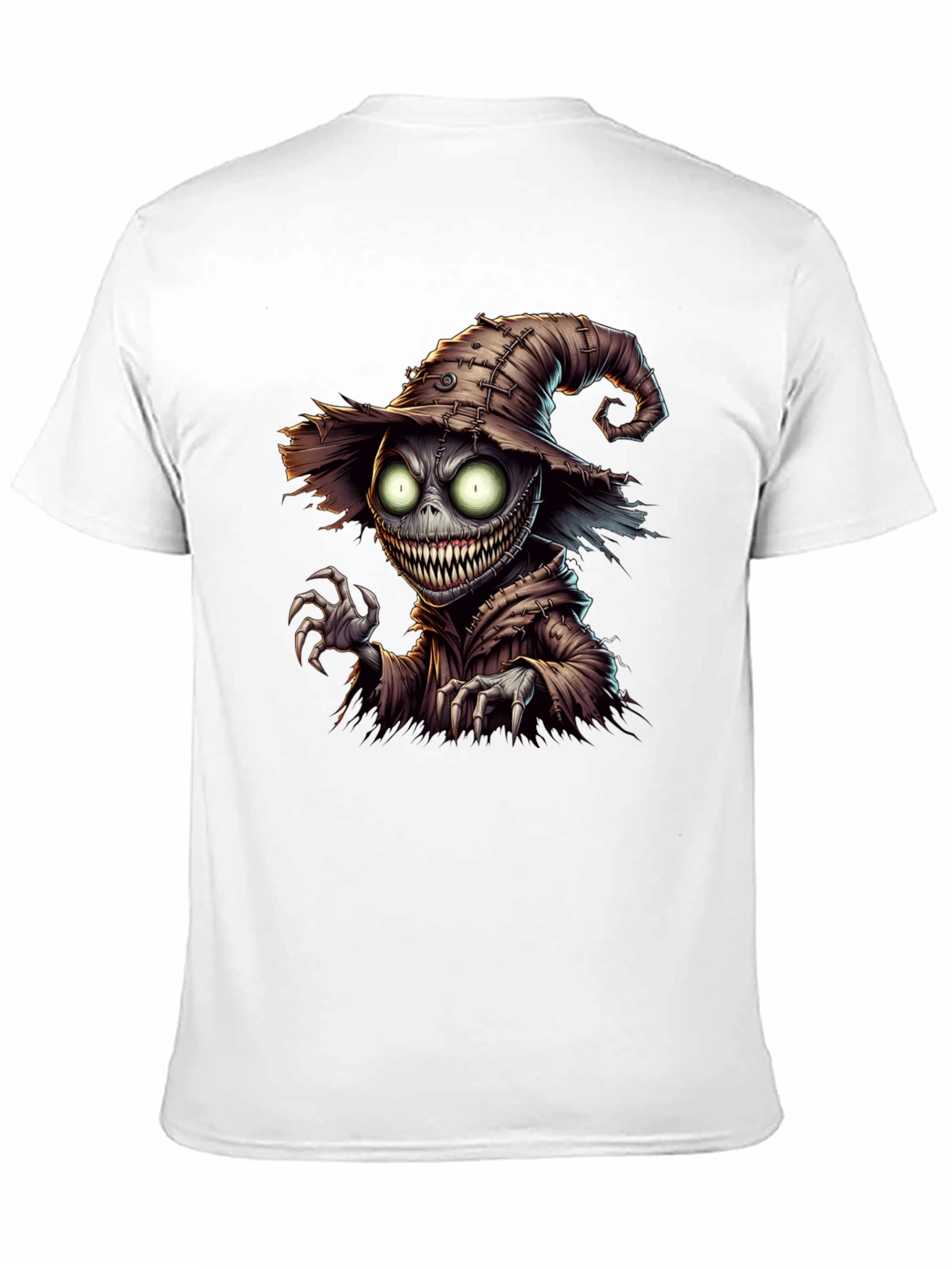 Creepy Scarecrow Graphic Tee - Halloween Horror Shirt