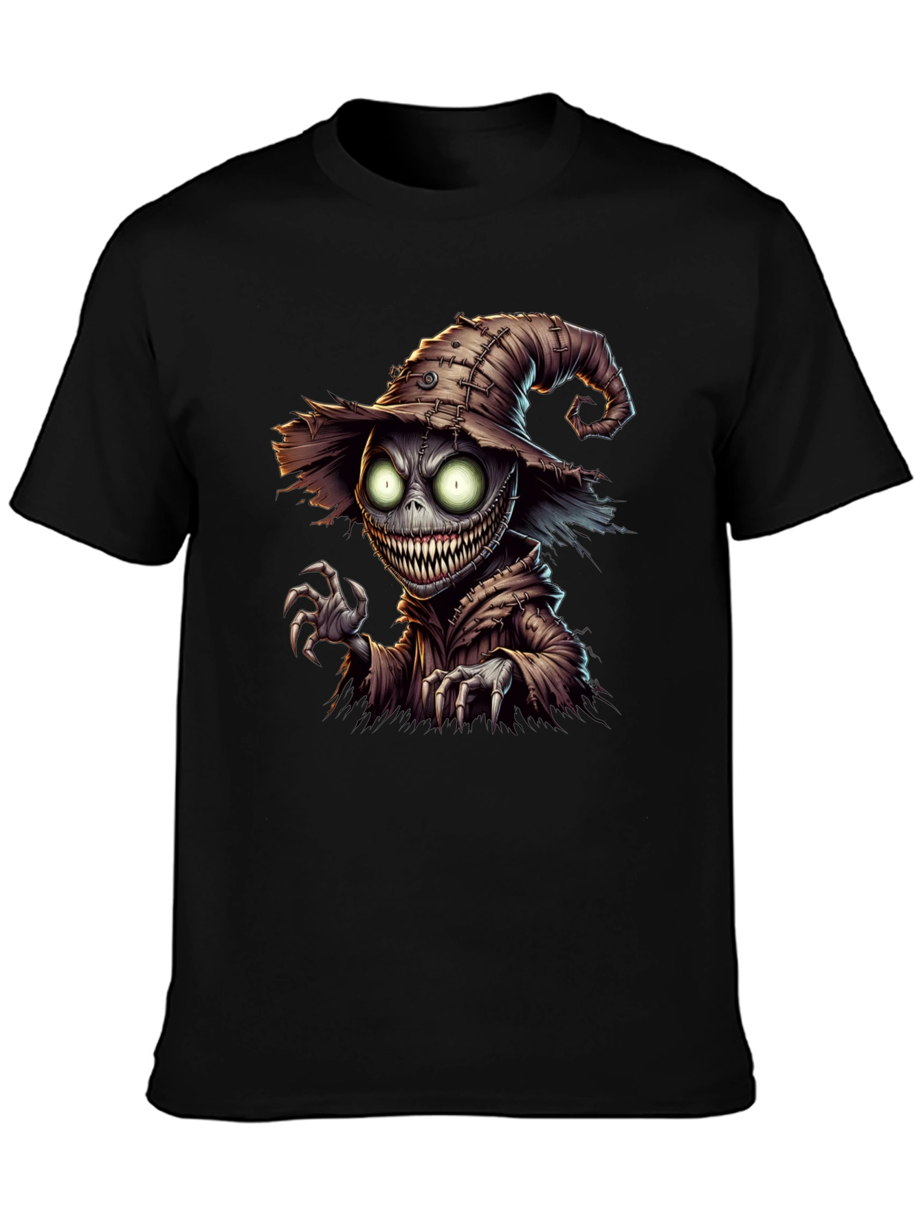 Creepy Scarecrow Graphic Tee - Halloween Horror Shirt