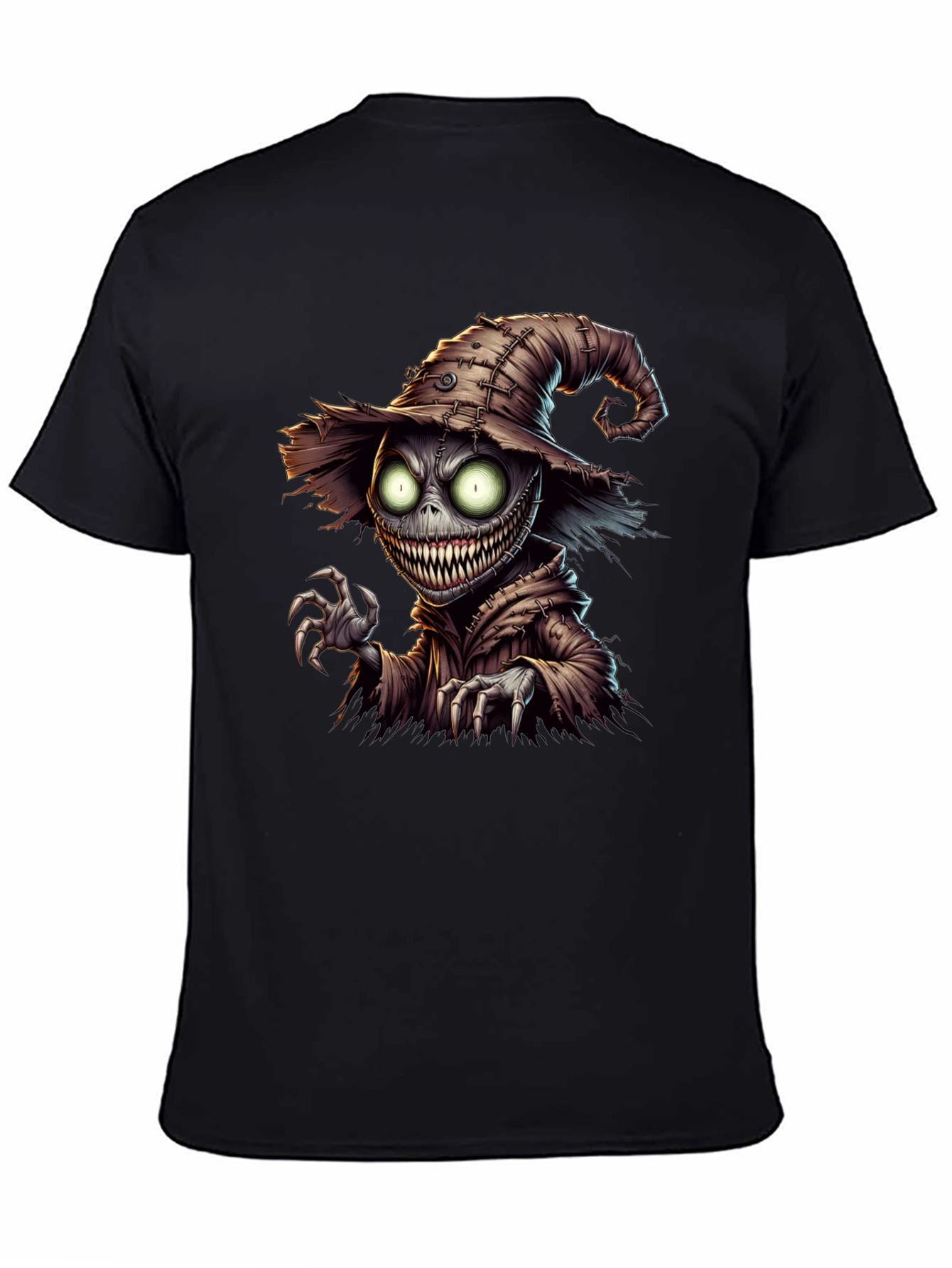 Creepy Scarecrow Graphic Tee - Halloween Horror Shirt