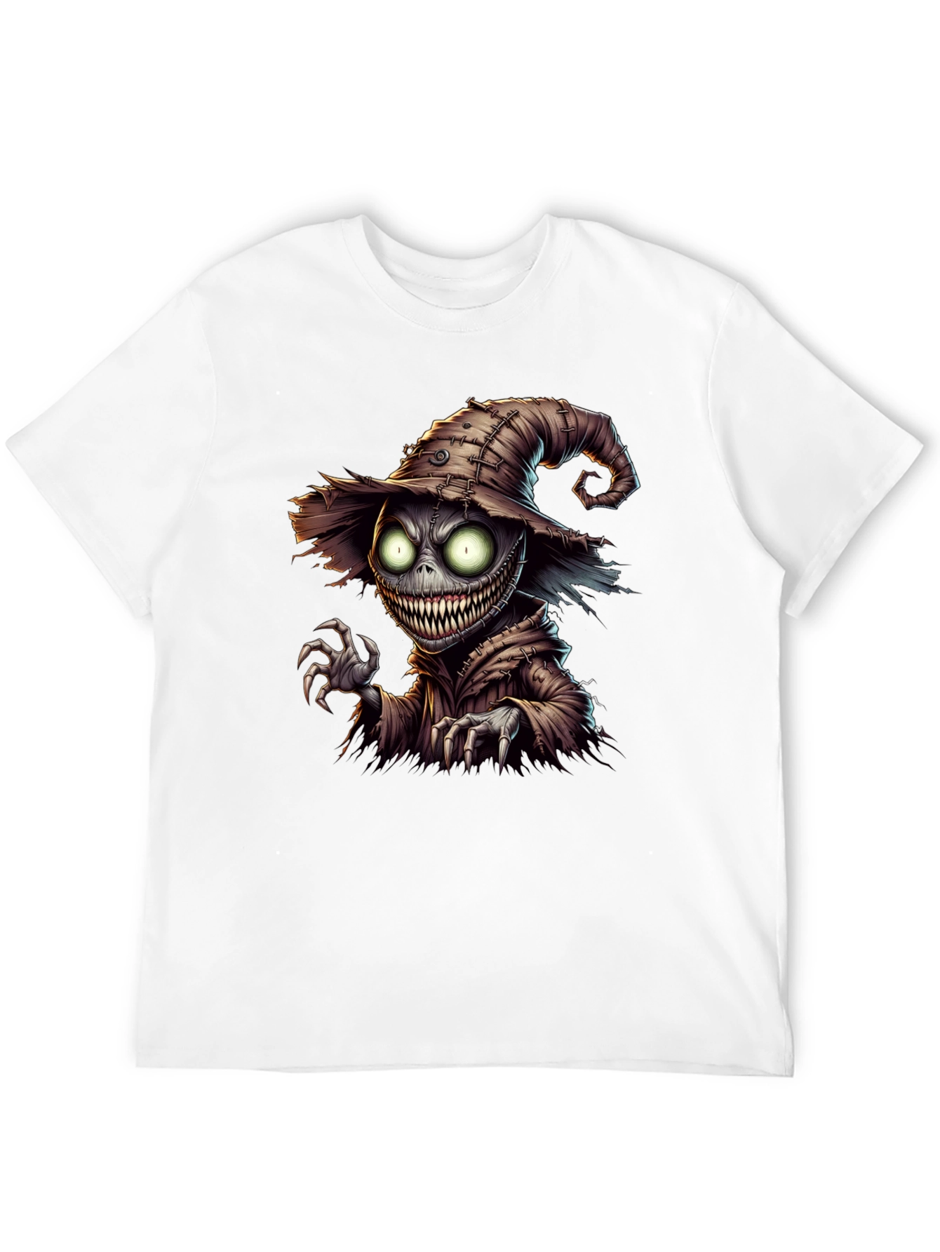 Creepy Scarecrow Graphic Tee - Halloween Horror Shirt
