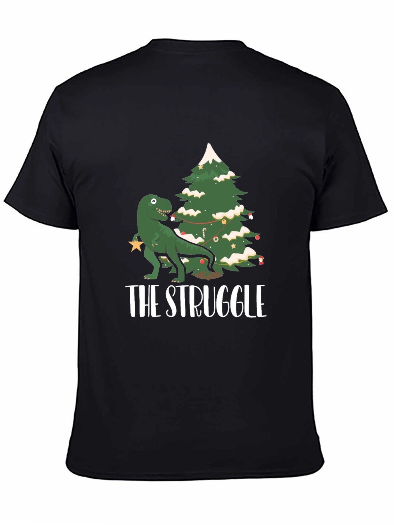 Dino Christmas Tree Shirt - The Struggle is Real