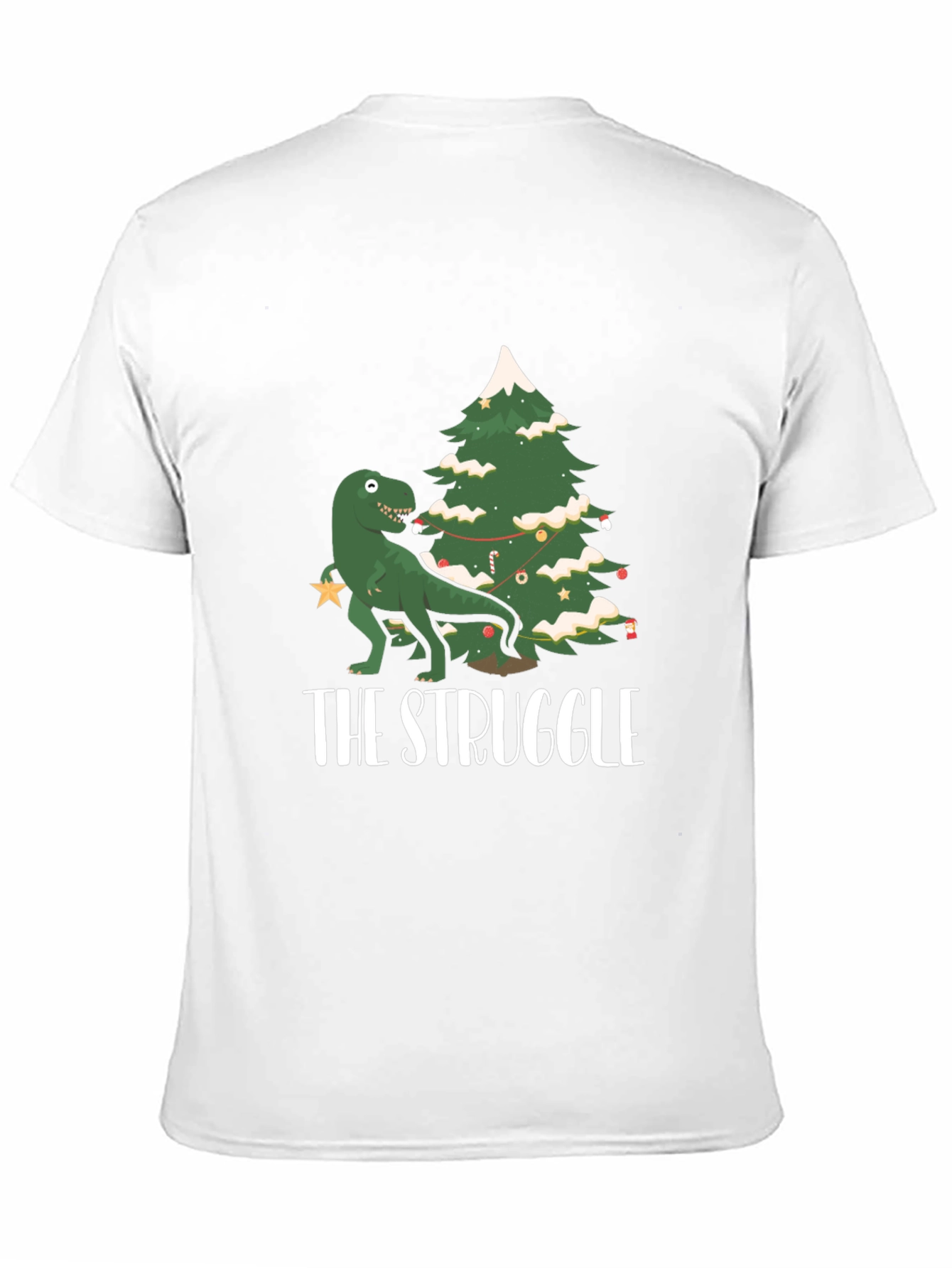 Dino Christmas Tree Shirt - The Struggle is Real
