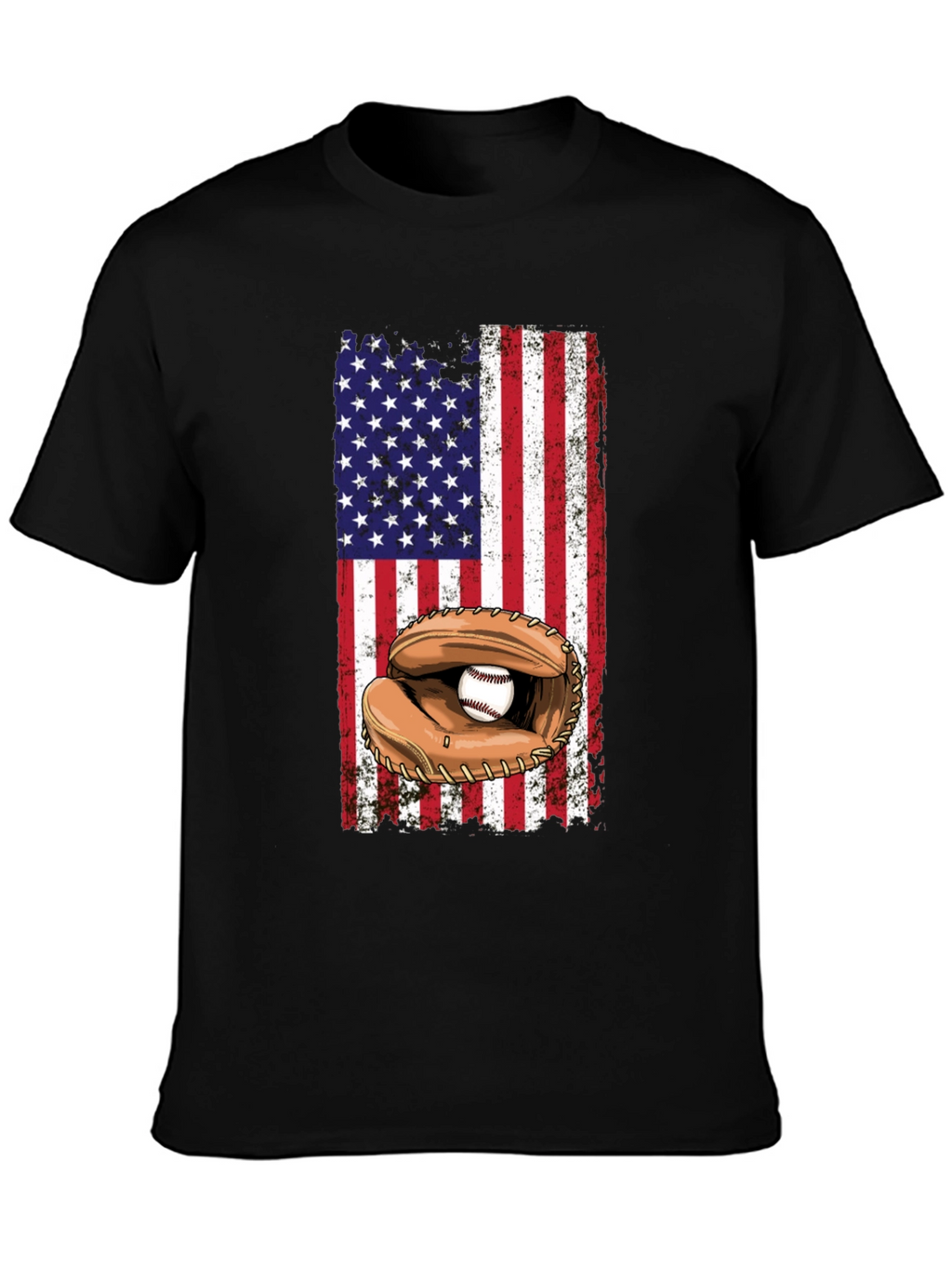 American Flag Baseball T-Shirt