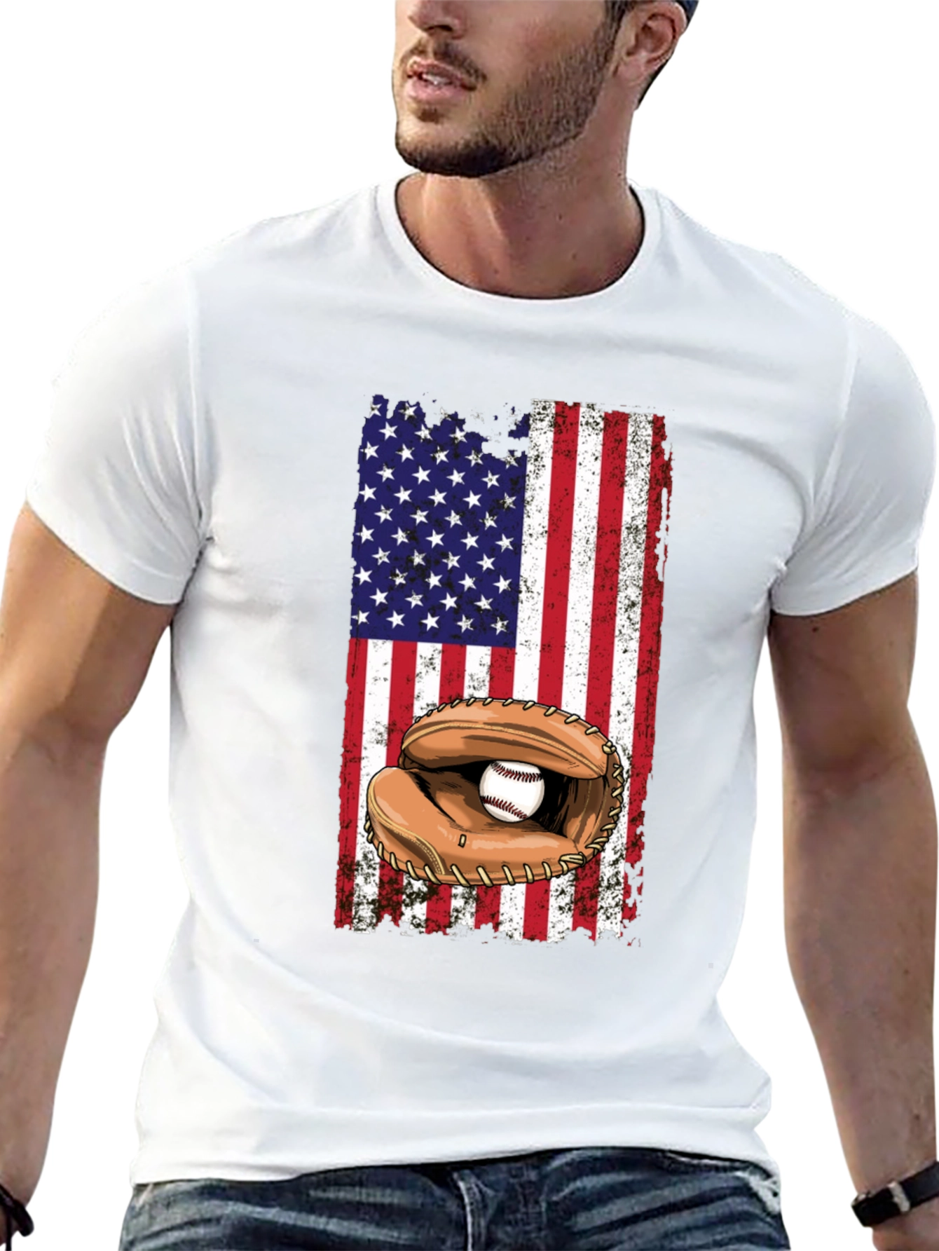 American Flag Baseball T-Shirt