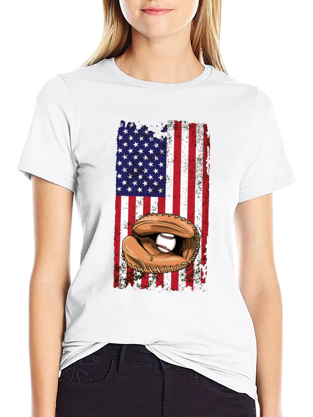 American Flag Baseball T-Shirt