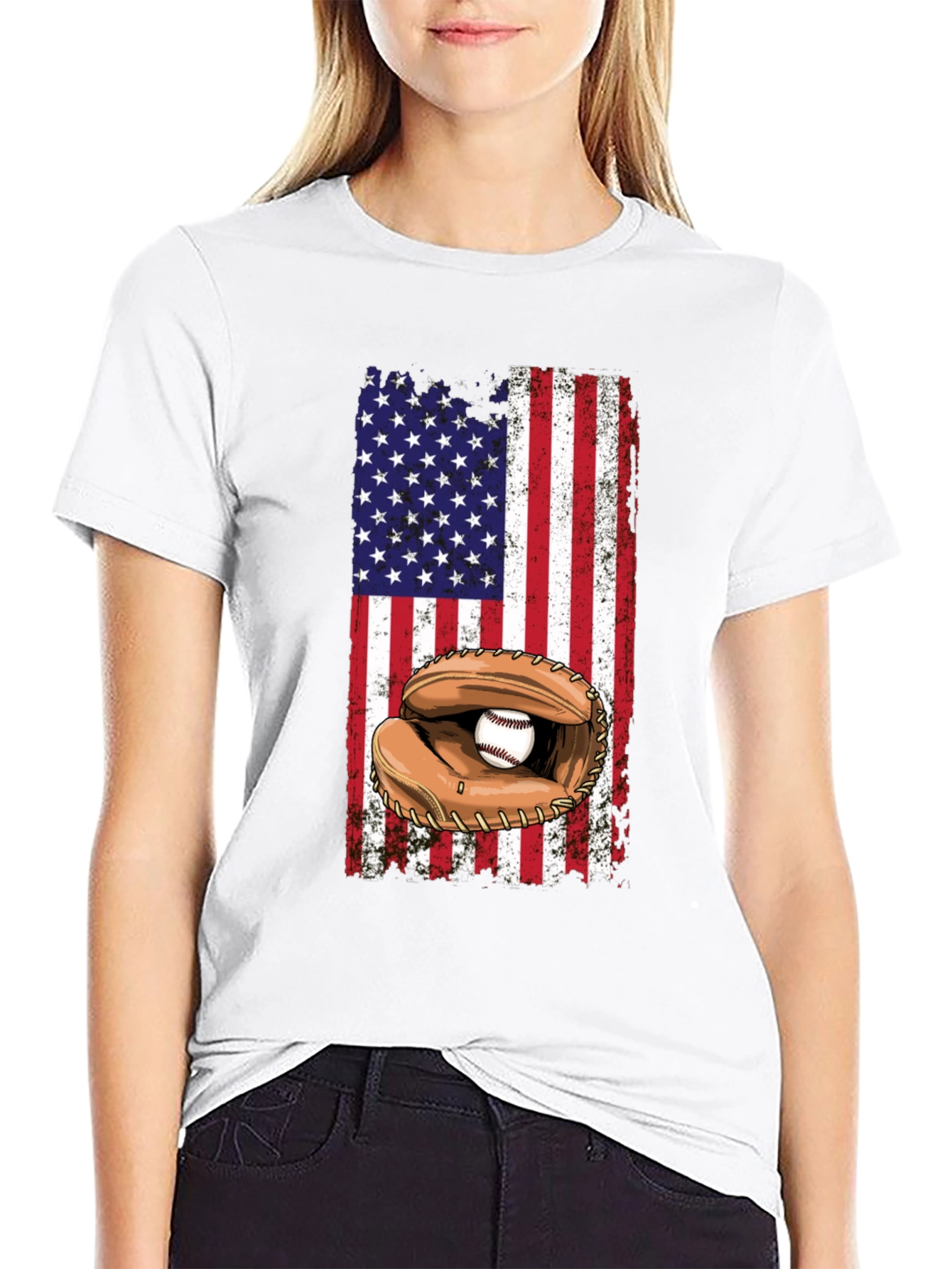 American Flag Baseball T-Shirt