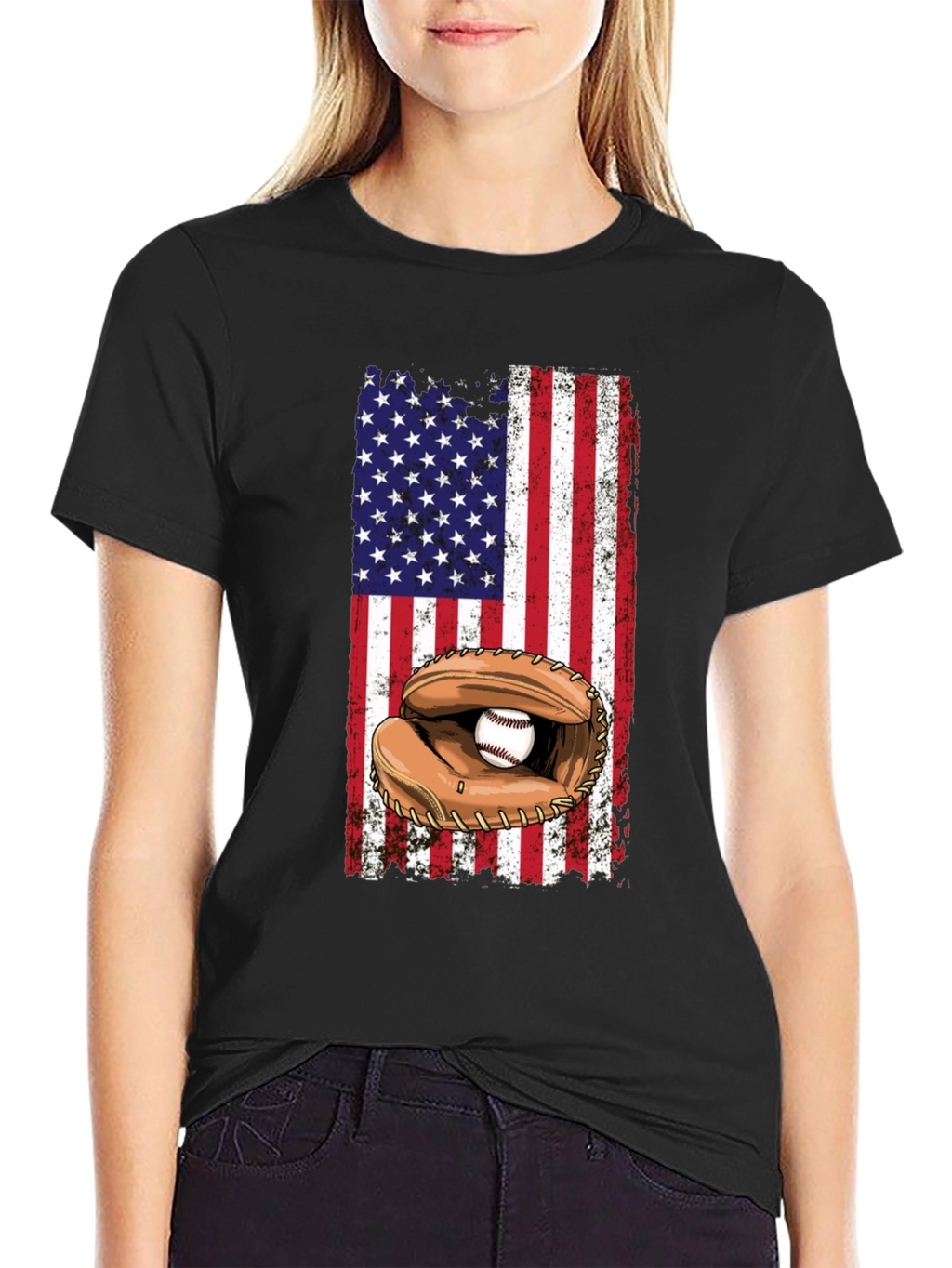 American Flag Baseball T-Shirt