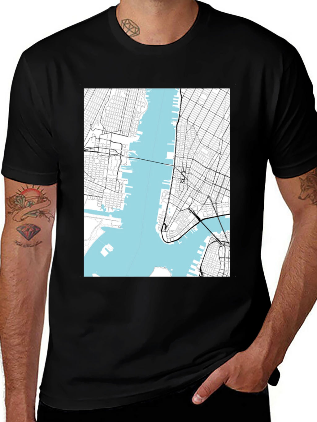 NYC Map Graphic T-Shirt