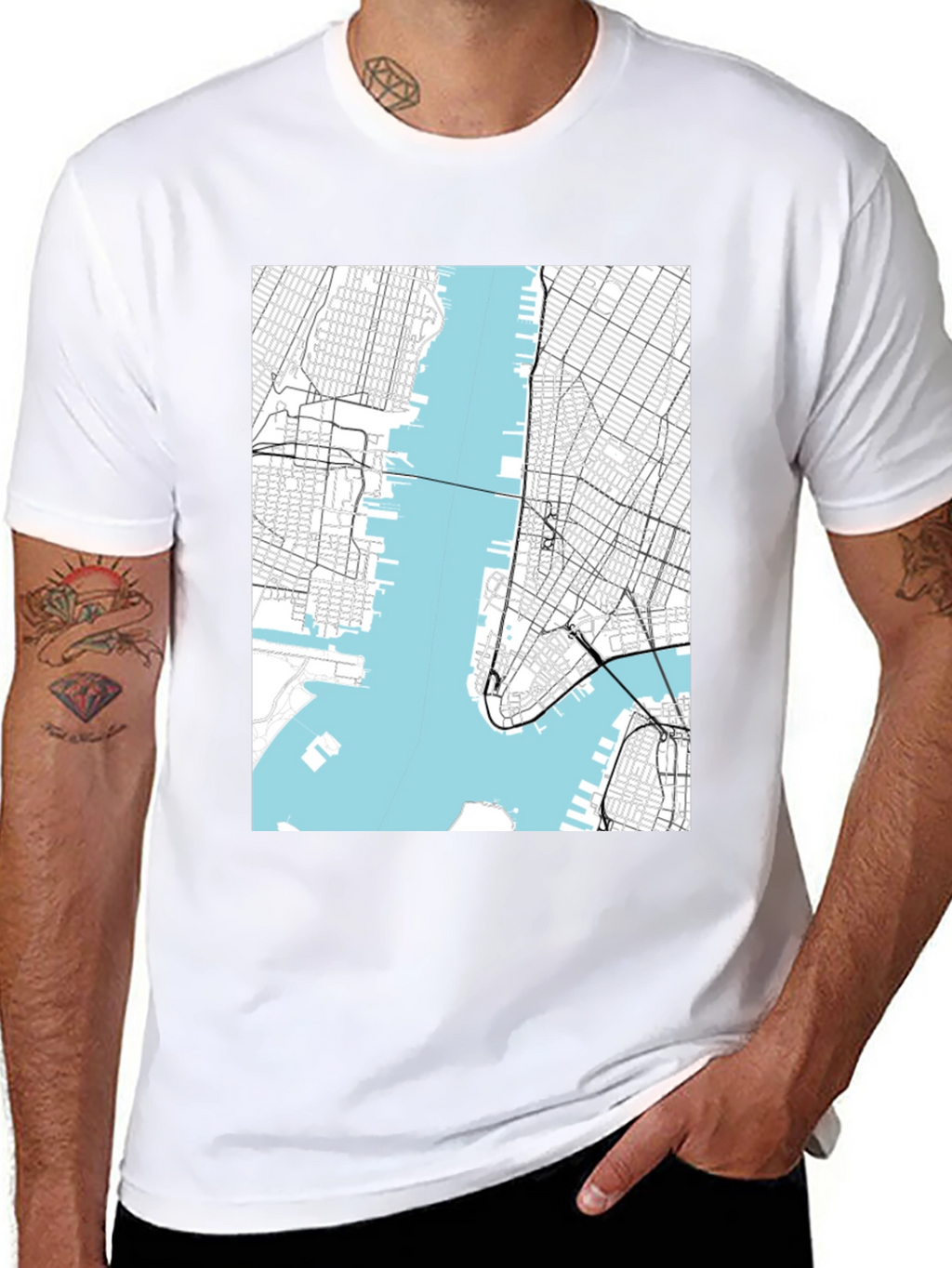 NYC Map Graphic T-Shirt