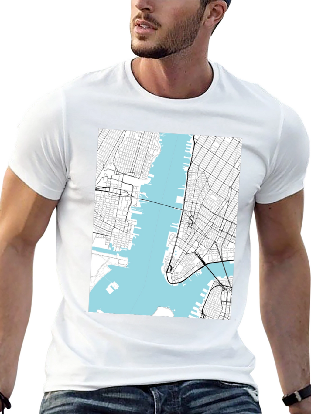 NYC Map Graphic T-Shirt
