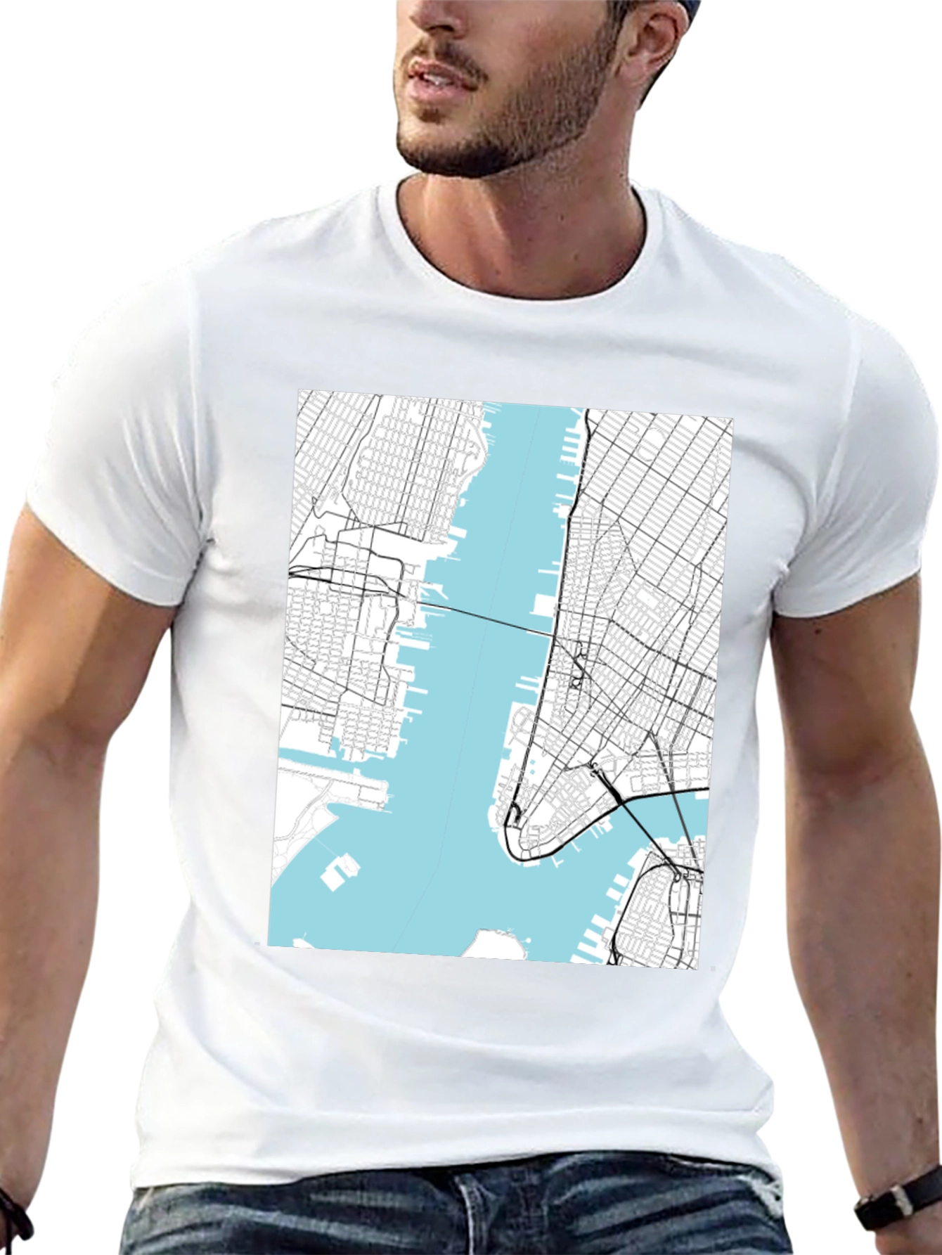NYC Map Graphic T-Shirt