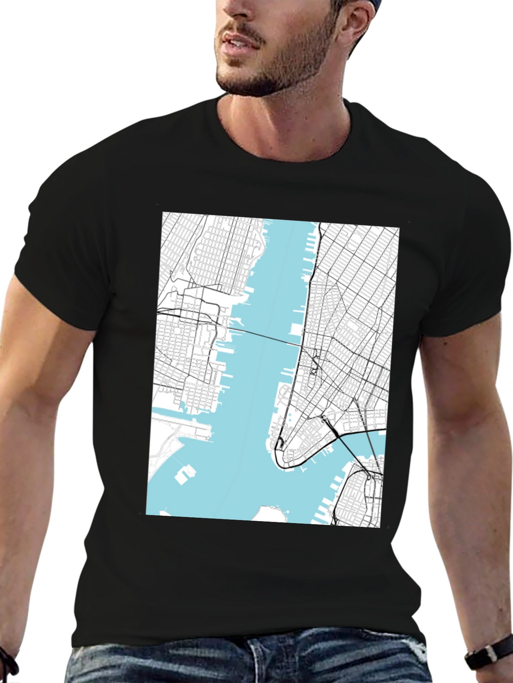 NYC Map Graphic T-Shirt