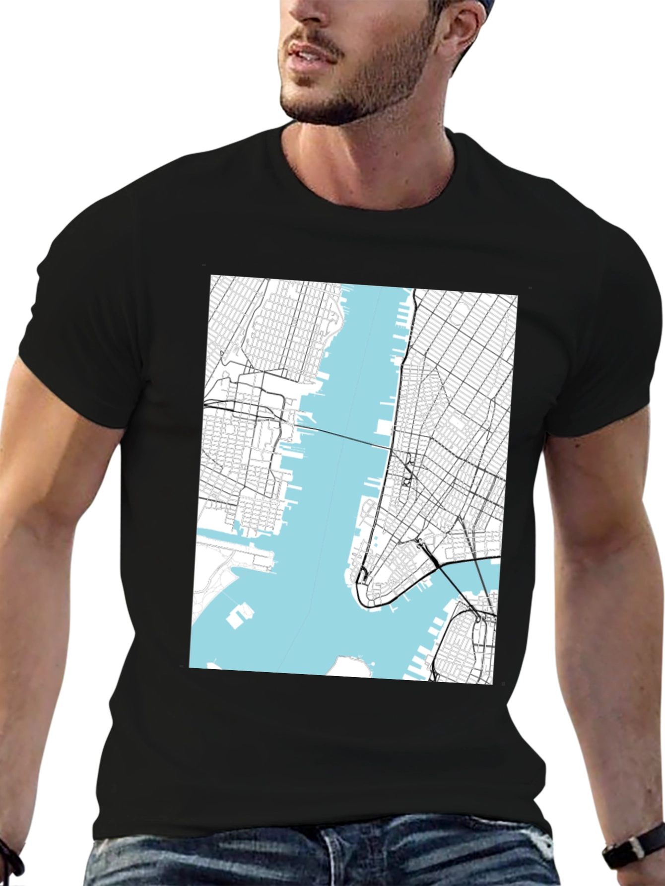NYC Map Graphic T-Shirt