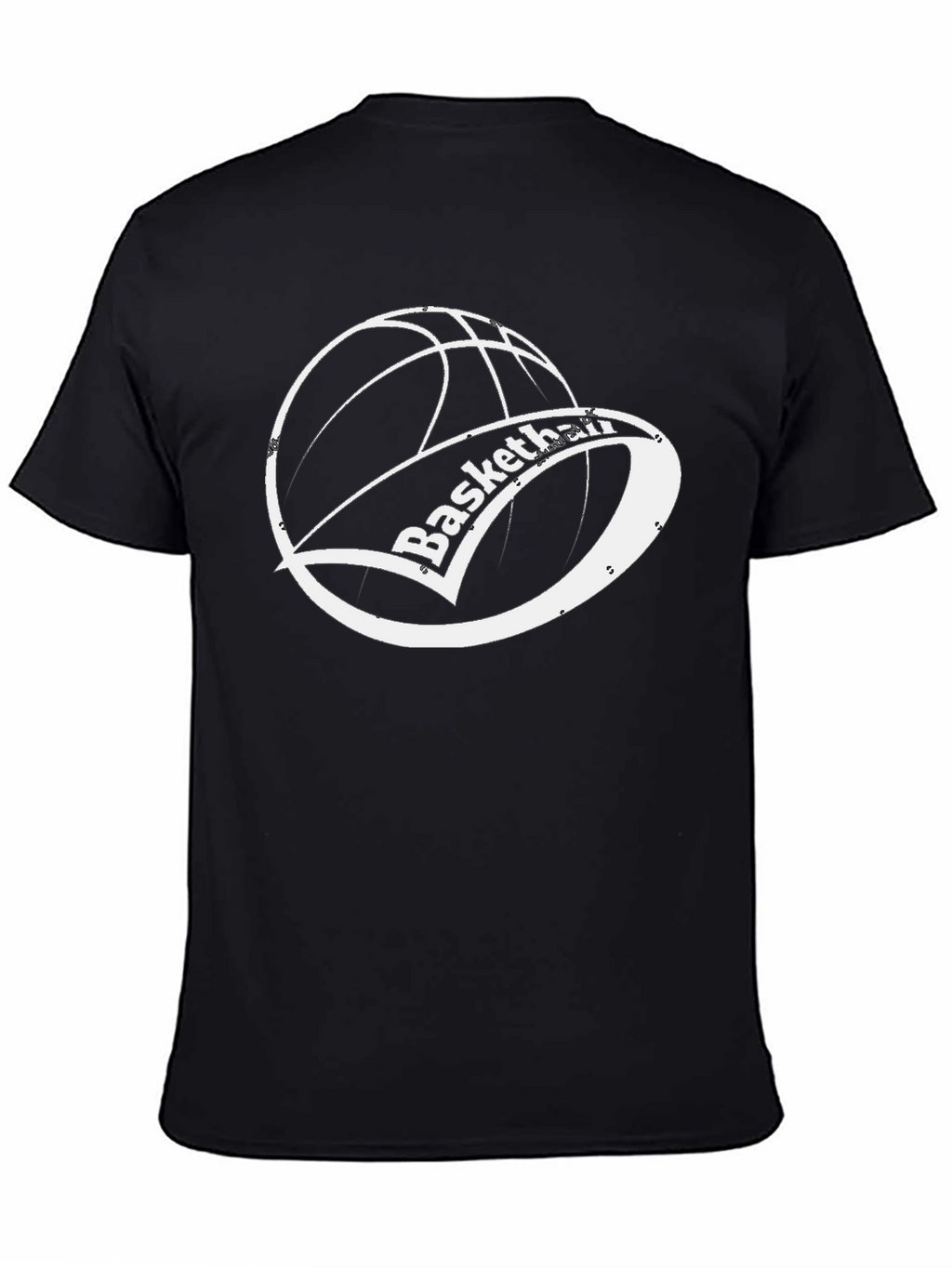 Basketball Graphic Tee - Black Cotton Shirt
