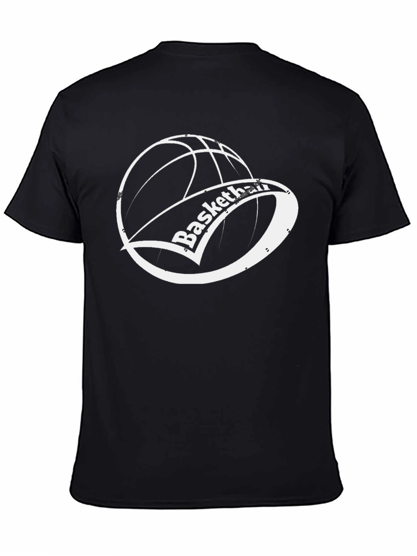 Basketball Graphic Tee - Black Cotton Shirt