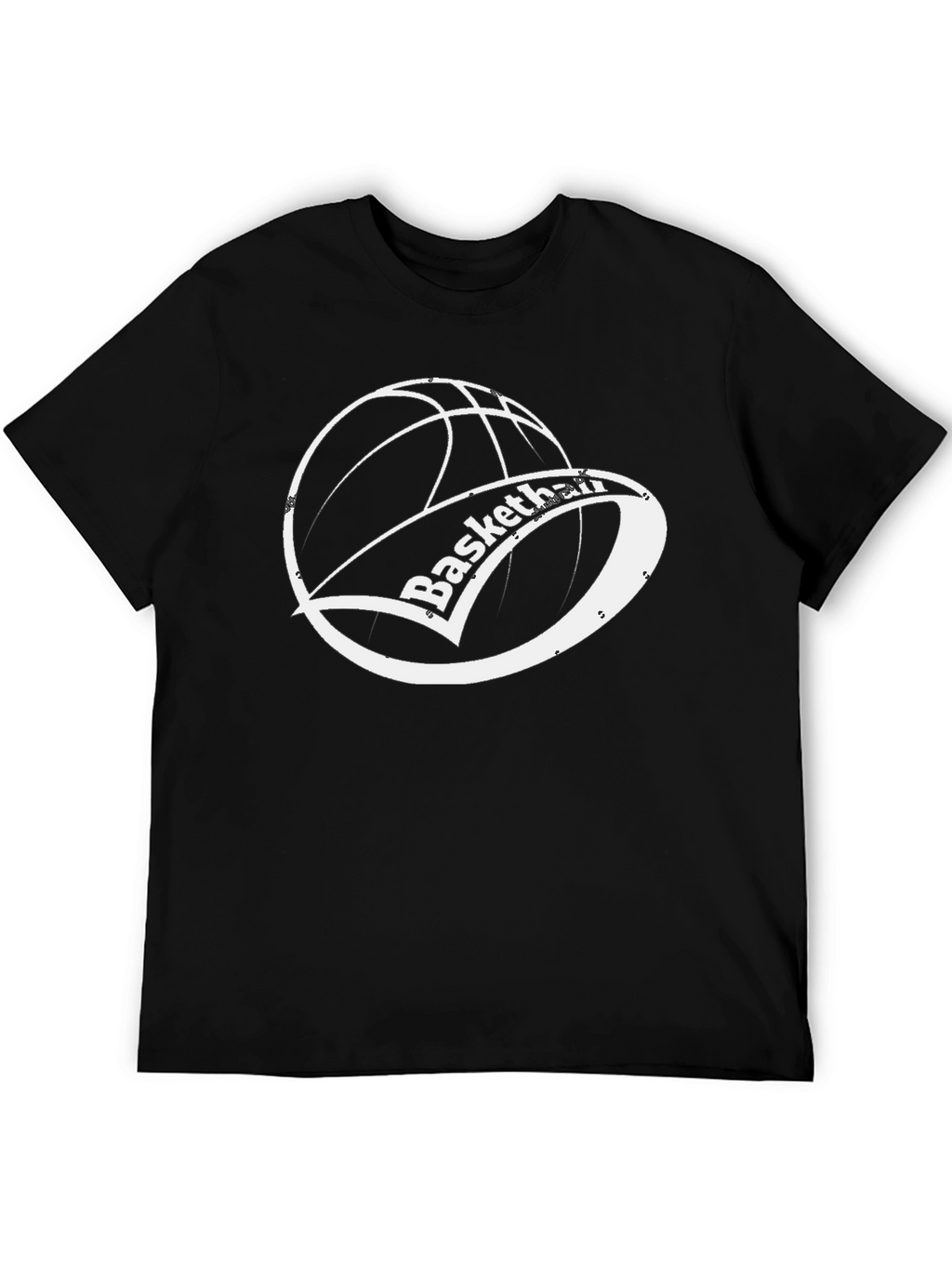 Basketball Graphic Tee - Black Cotton Shirt