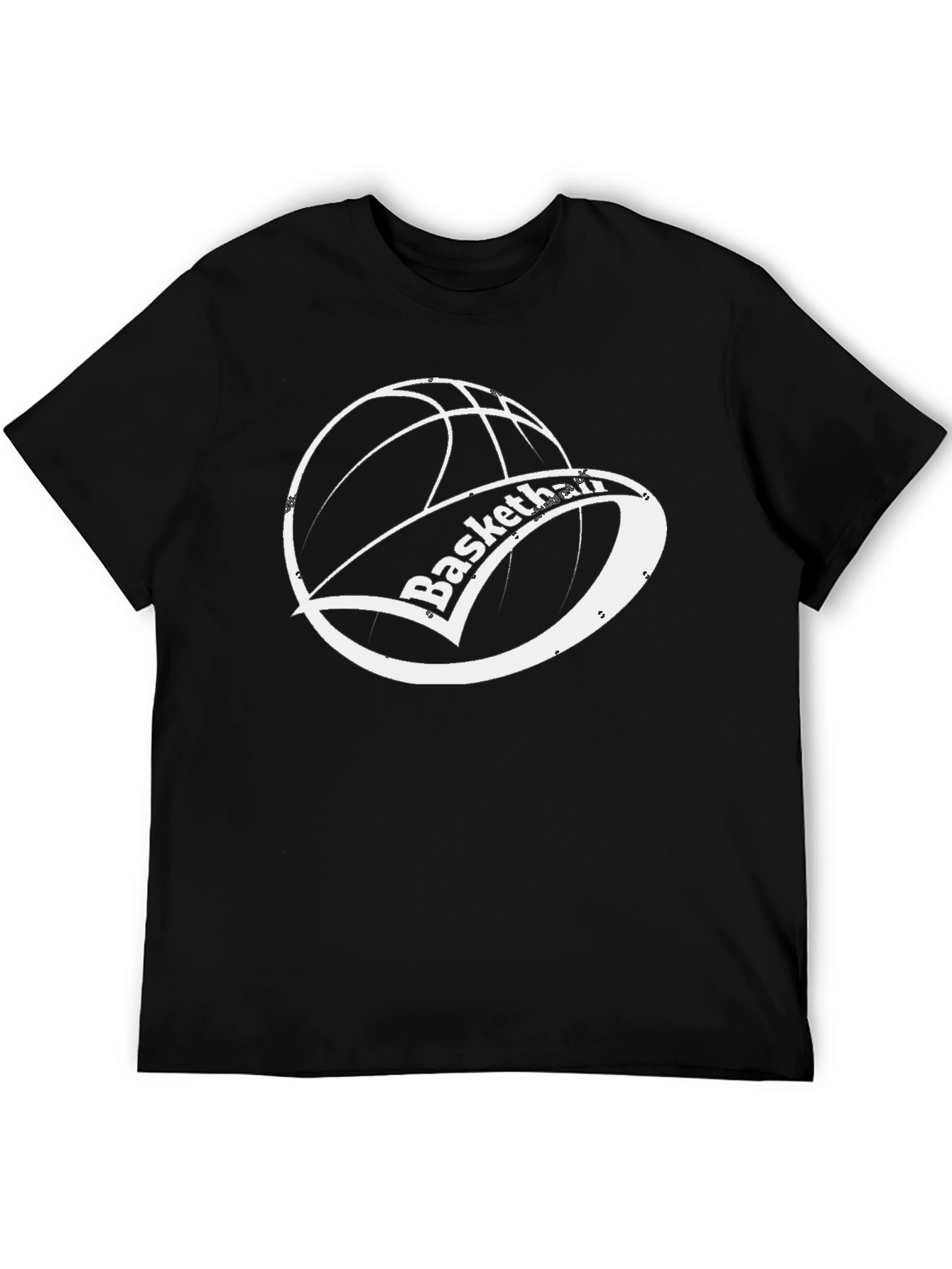 Basketball Graphic Tee - Black Cotton Shirt