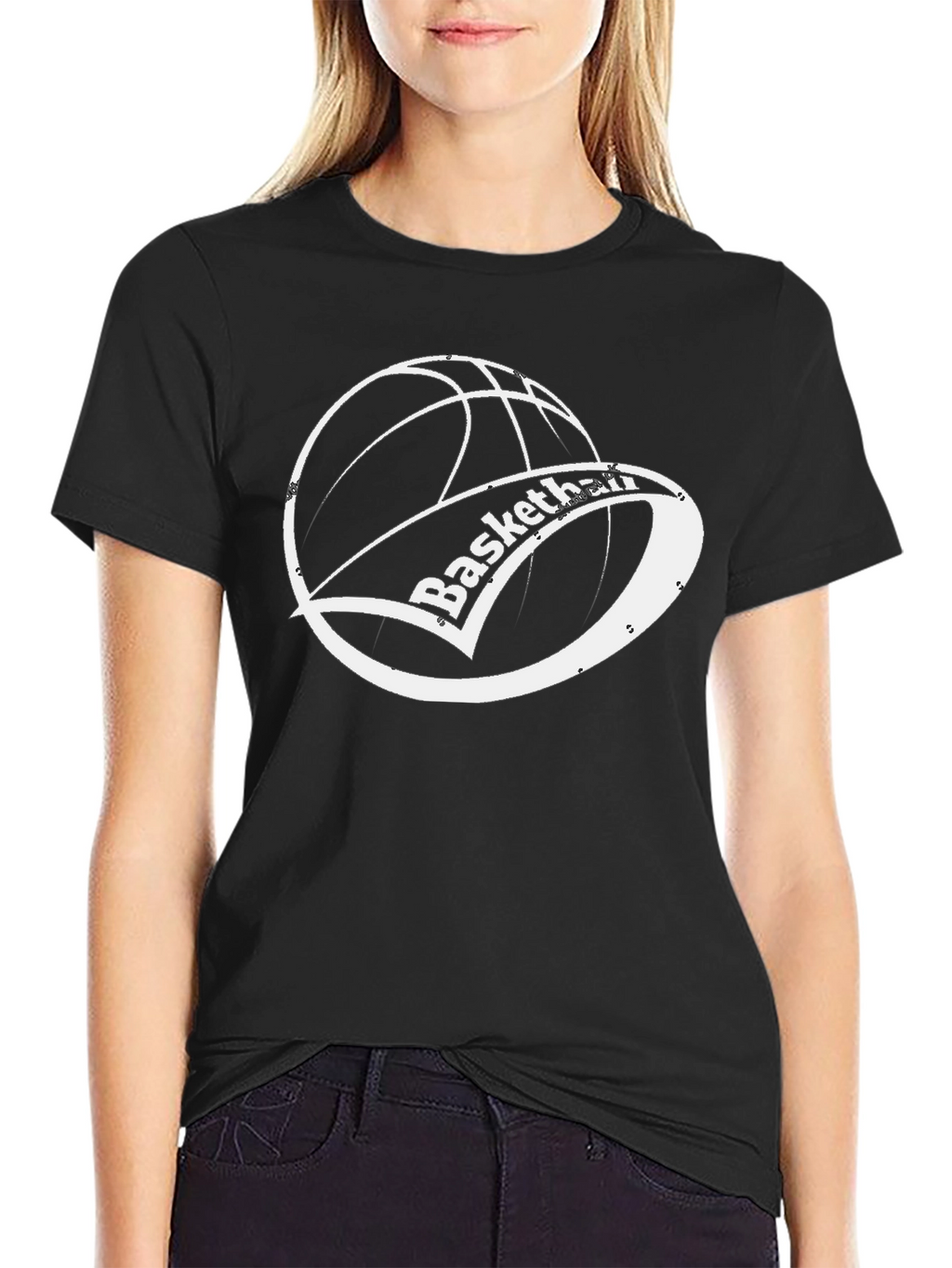 Basketball Graphic Tee - Black Cotton Shirt