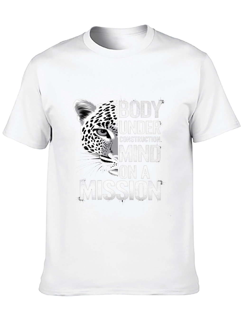 Body Under Construction Leopard Graphic T-Shirt