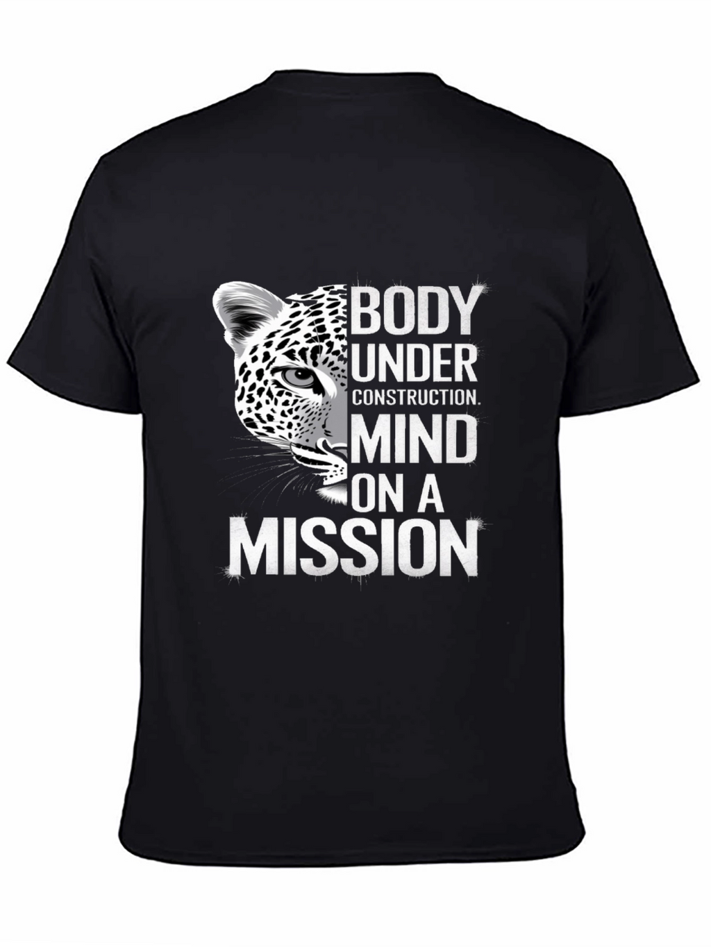 Body Under Construction Leopard Graphic T-Shirt