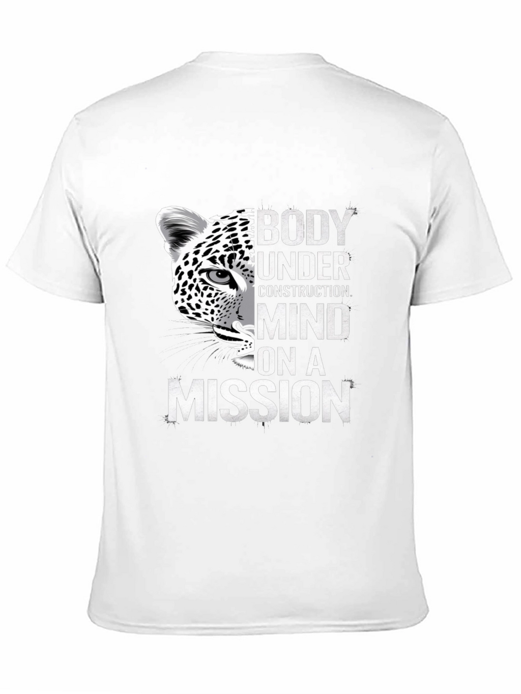 Body Under Construction Leopard Graphic T-Shirt