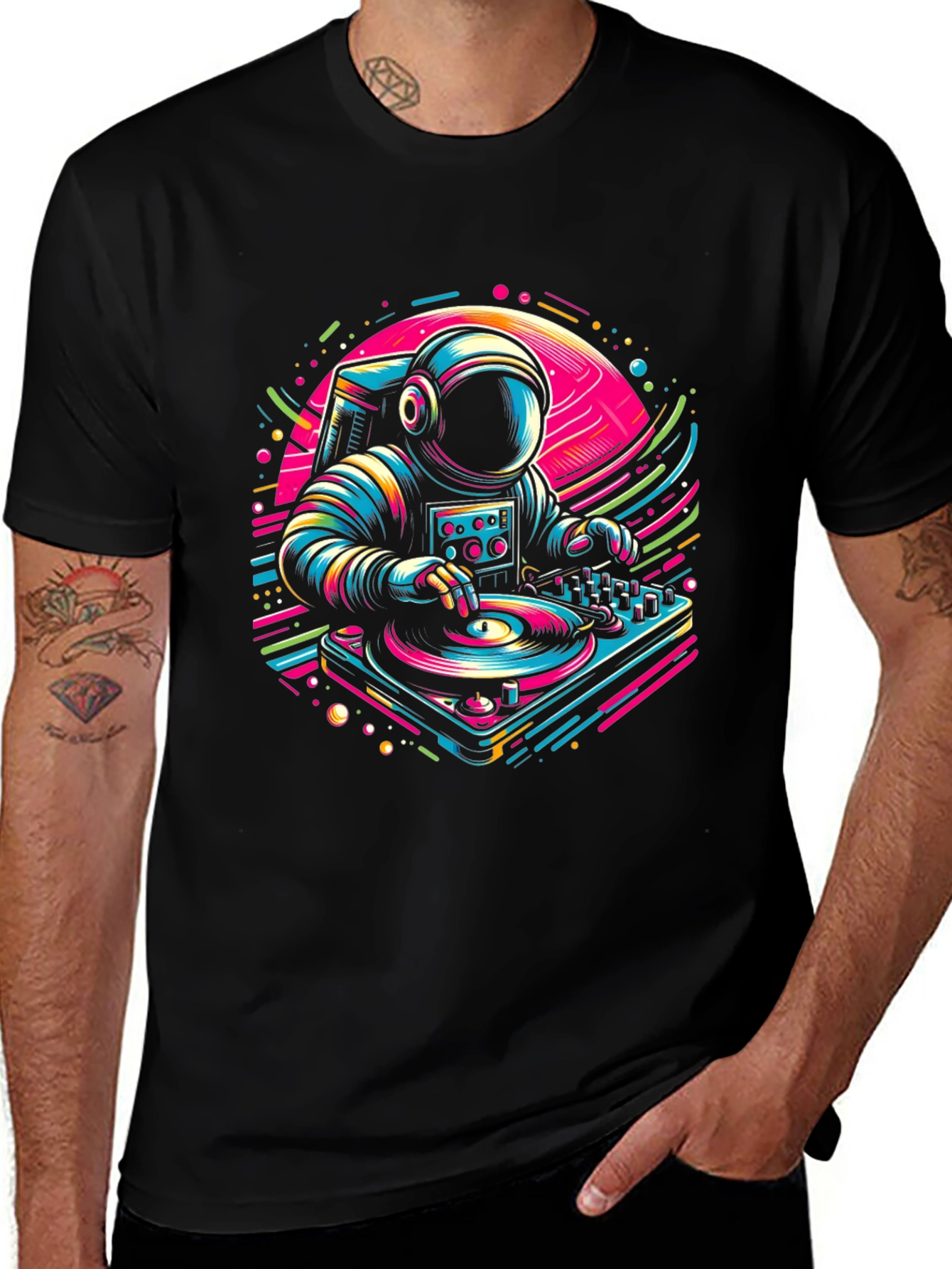 DJ Astronaut Graphic Tee - Space Beats