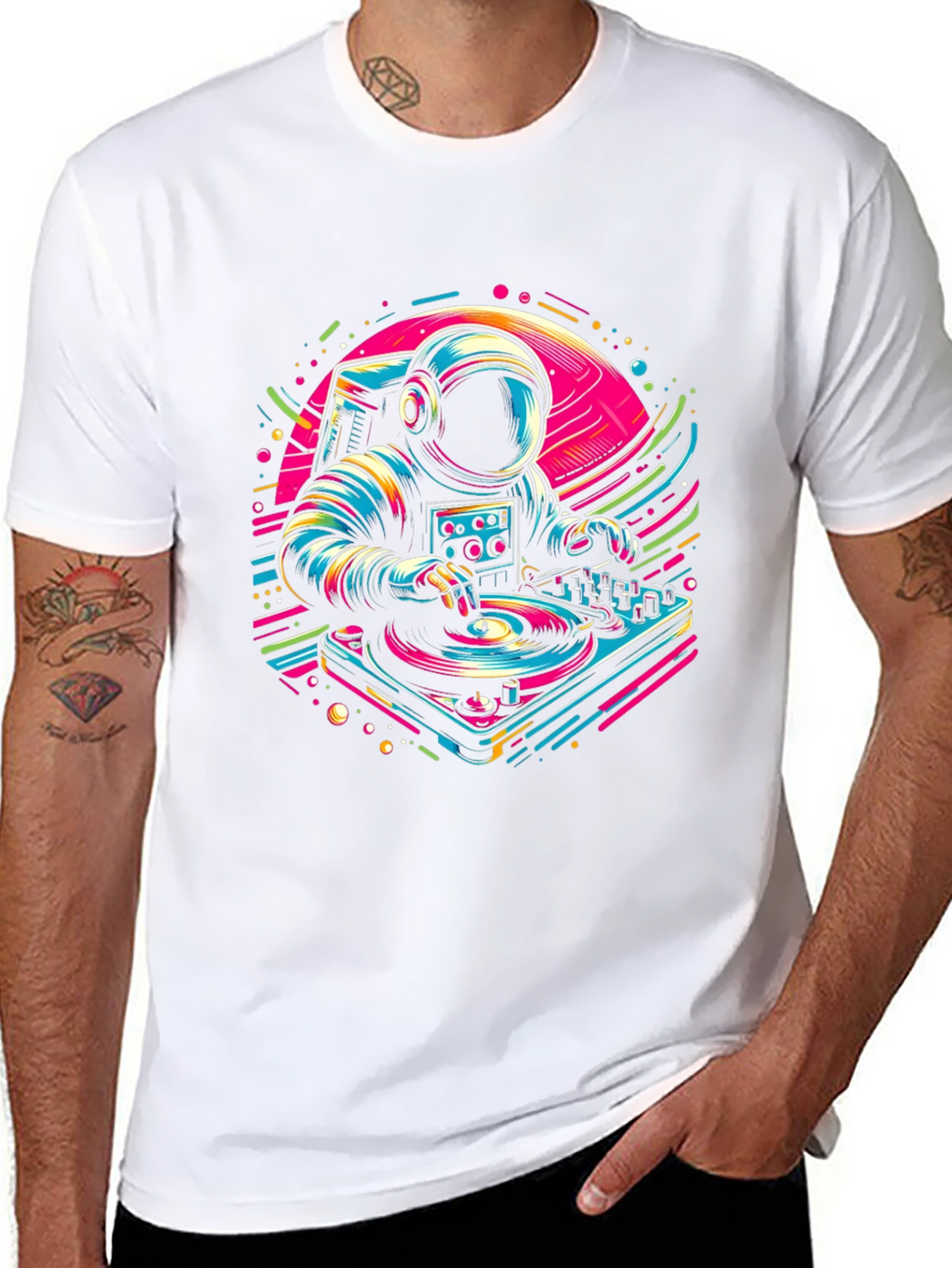 DJ Astronaut Graphic Tee - Space Beats
