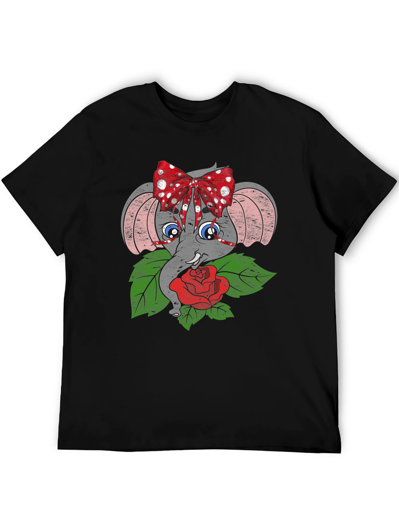 Elephant with Bow & Rose Graphic Tee