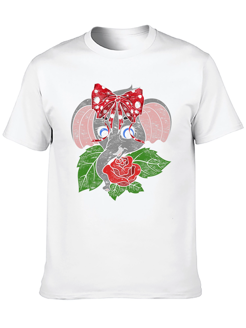 Elephant with Bow & Rose Graphic Tee