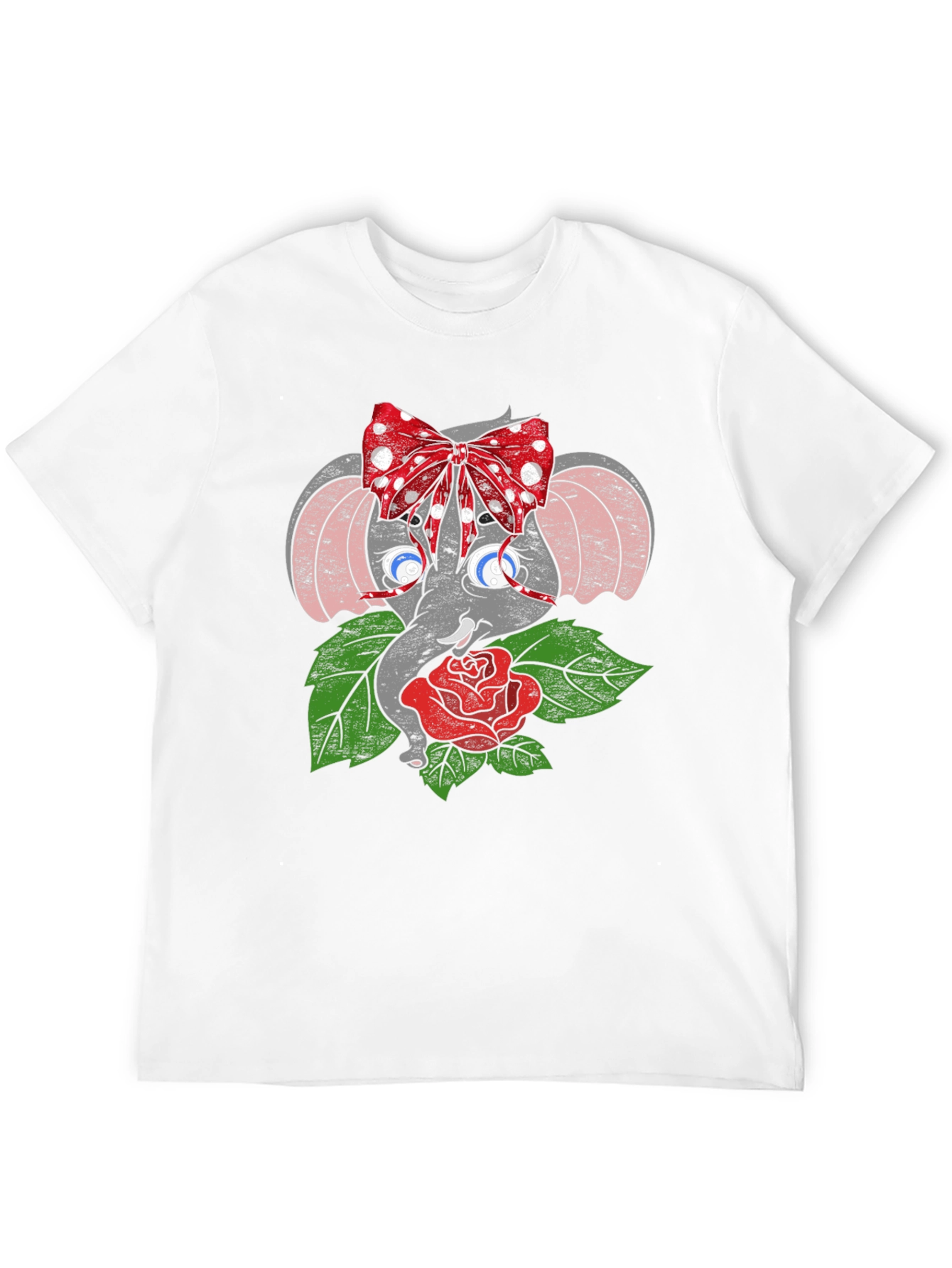 Elephant with Bow & Rose Graphic Tee