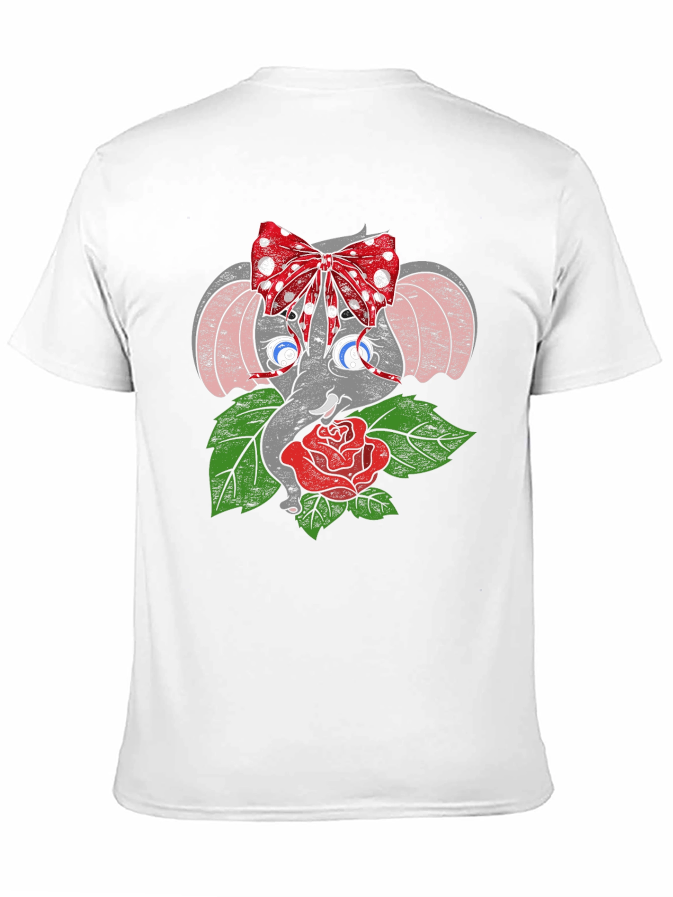 Elephant with Bow & Rose Graphic Tee