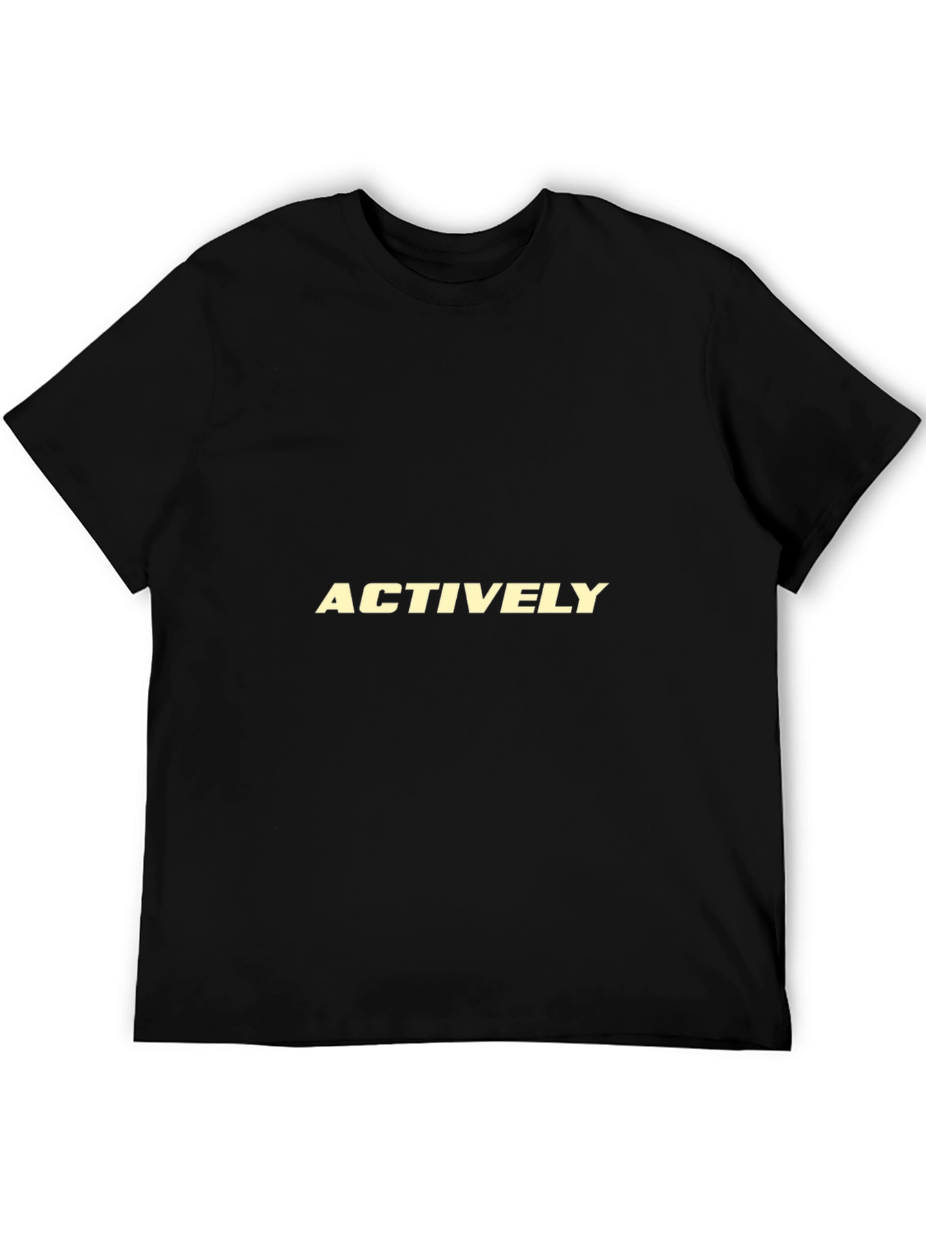 Actively Graphic Tee - Classic Black Cotton T-Shirt