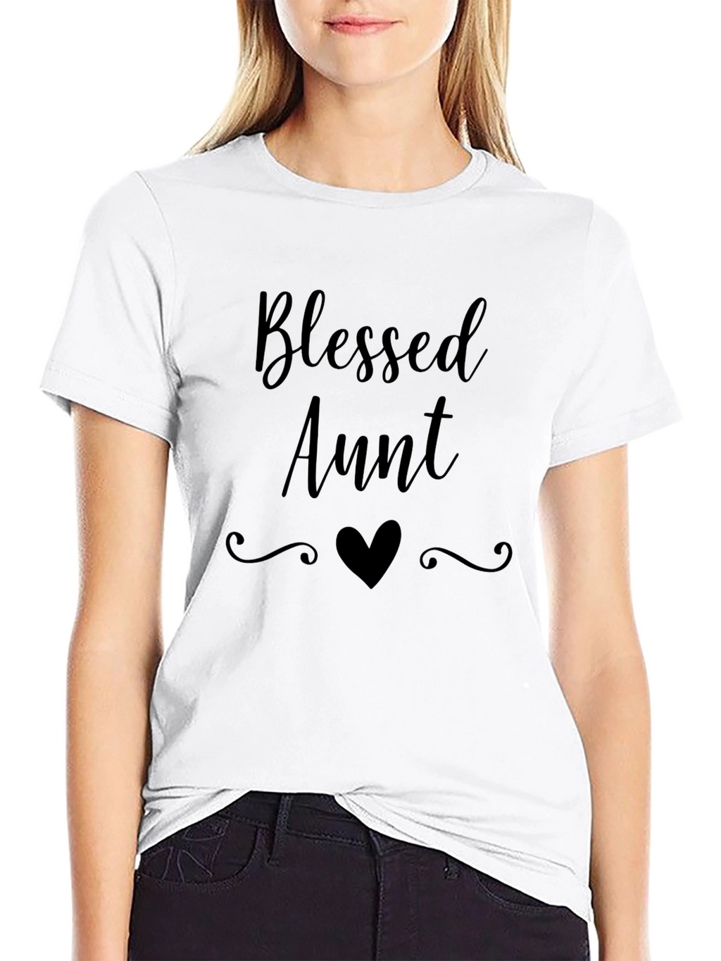 Blessed Aunt T-Shirt - Black Crew Neck