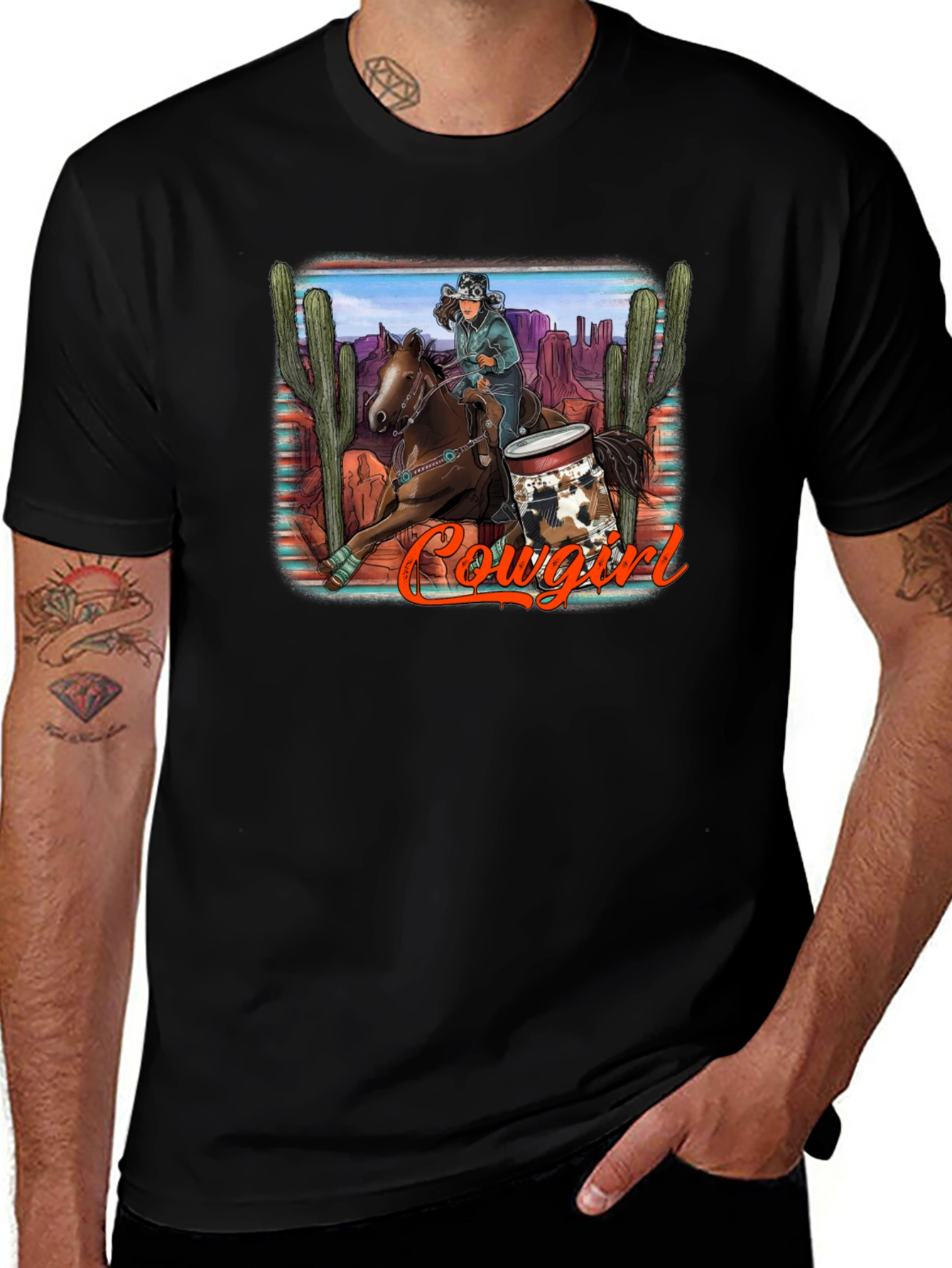 Cowgirl Desert Graphic Tee - Unisex Casual Shirt