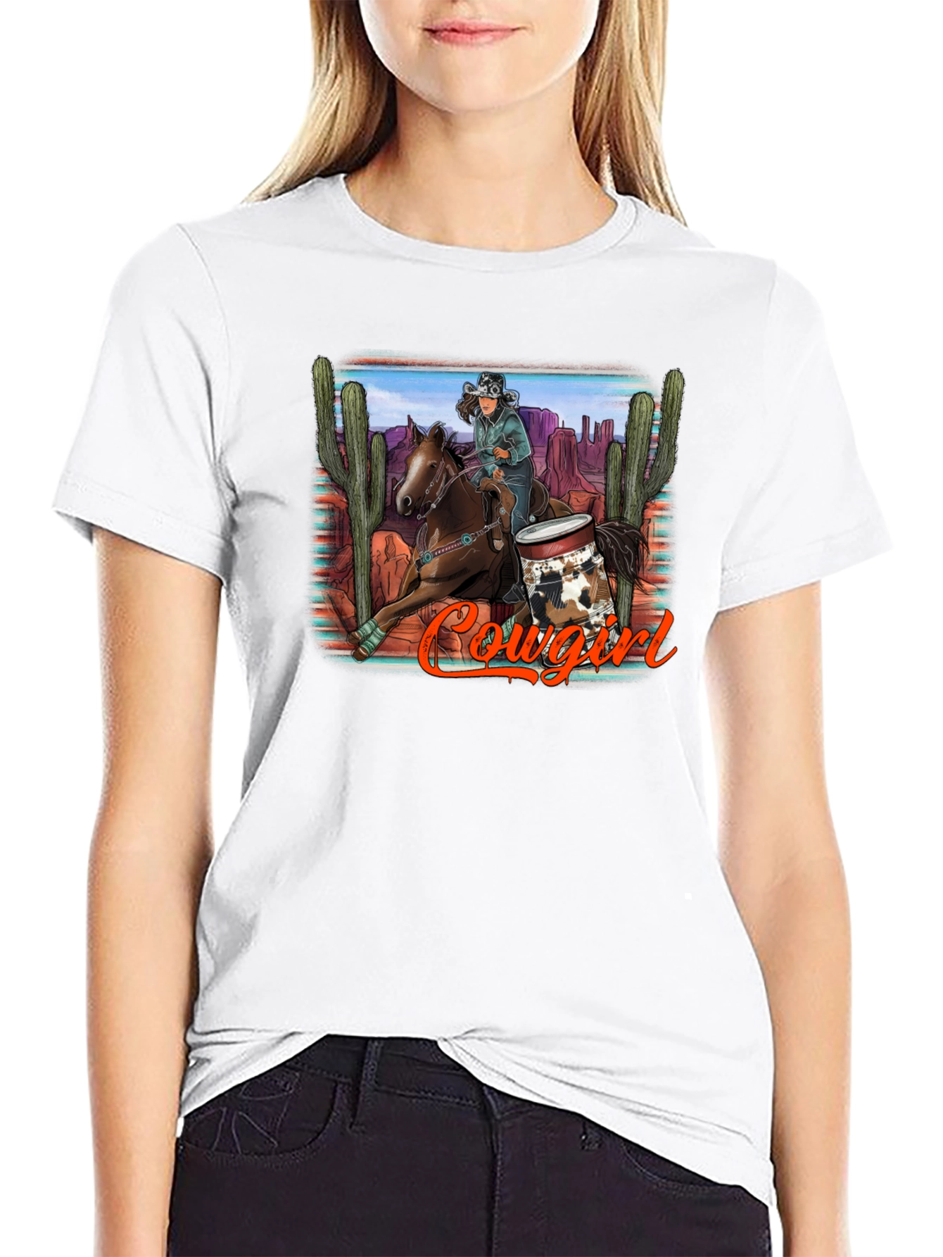 Cowgirl Desert Graphic Tee - Unisex Casual Shirt
