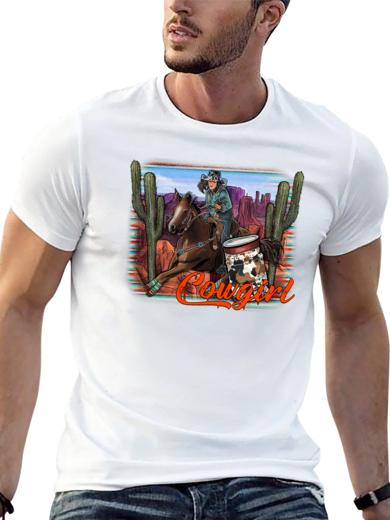 Cowgirl Desert Graphic Tee - Unisex Casual Shirt