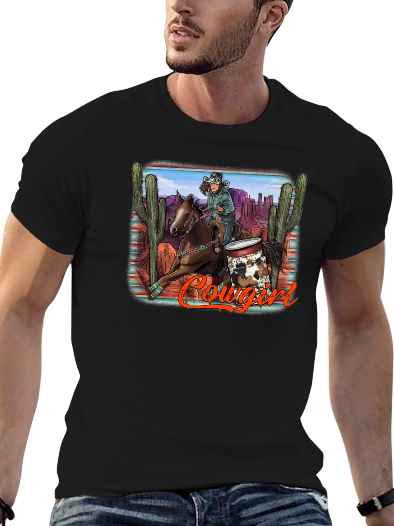 Cowgirl Desert Graphic Tee - Unisex Casual Shirt