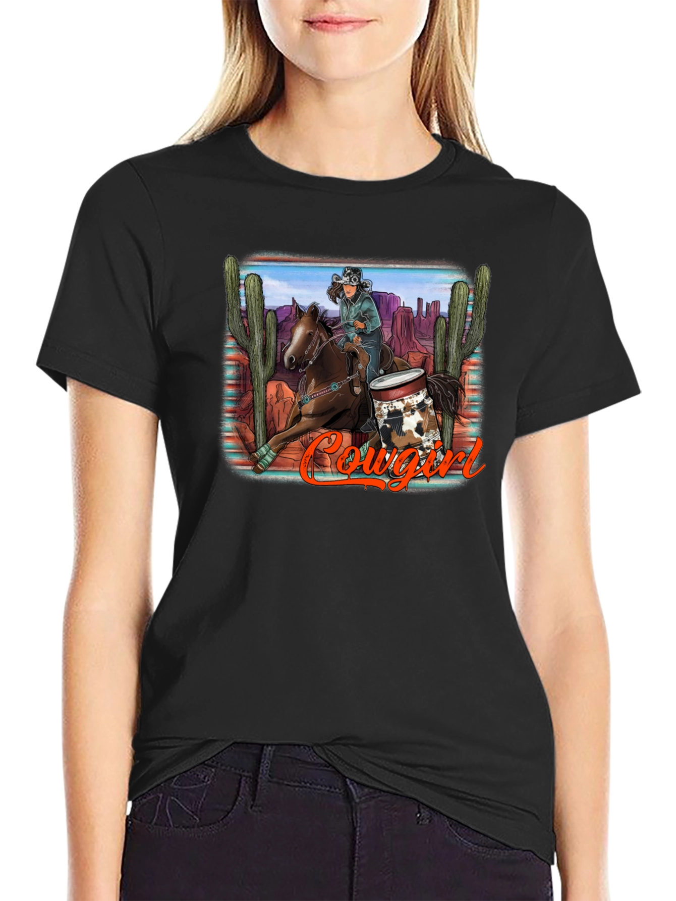 Cowgirl Desert Graphic Tee - Unisex Casual Shirt