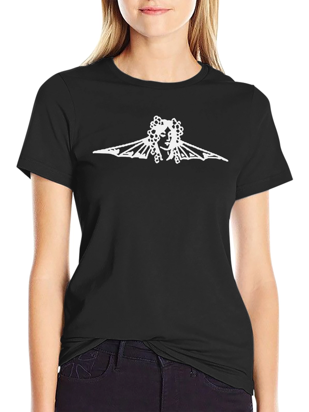 Black T-Shirt with White Graphic