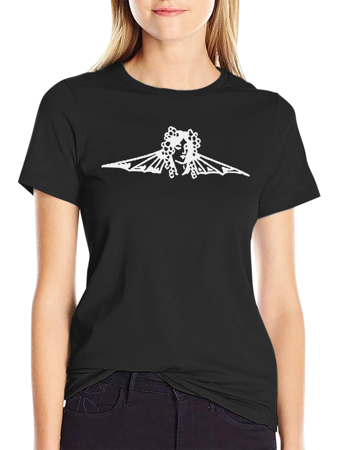 Black T-Shirt with White Graphic
