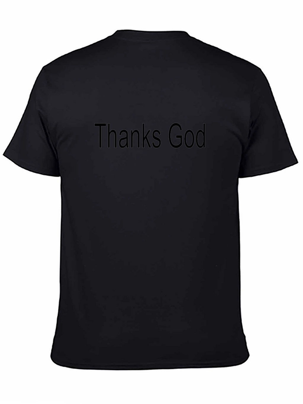 Thanks God Black Cotton Casual T-Shirt