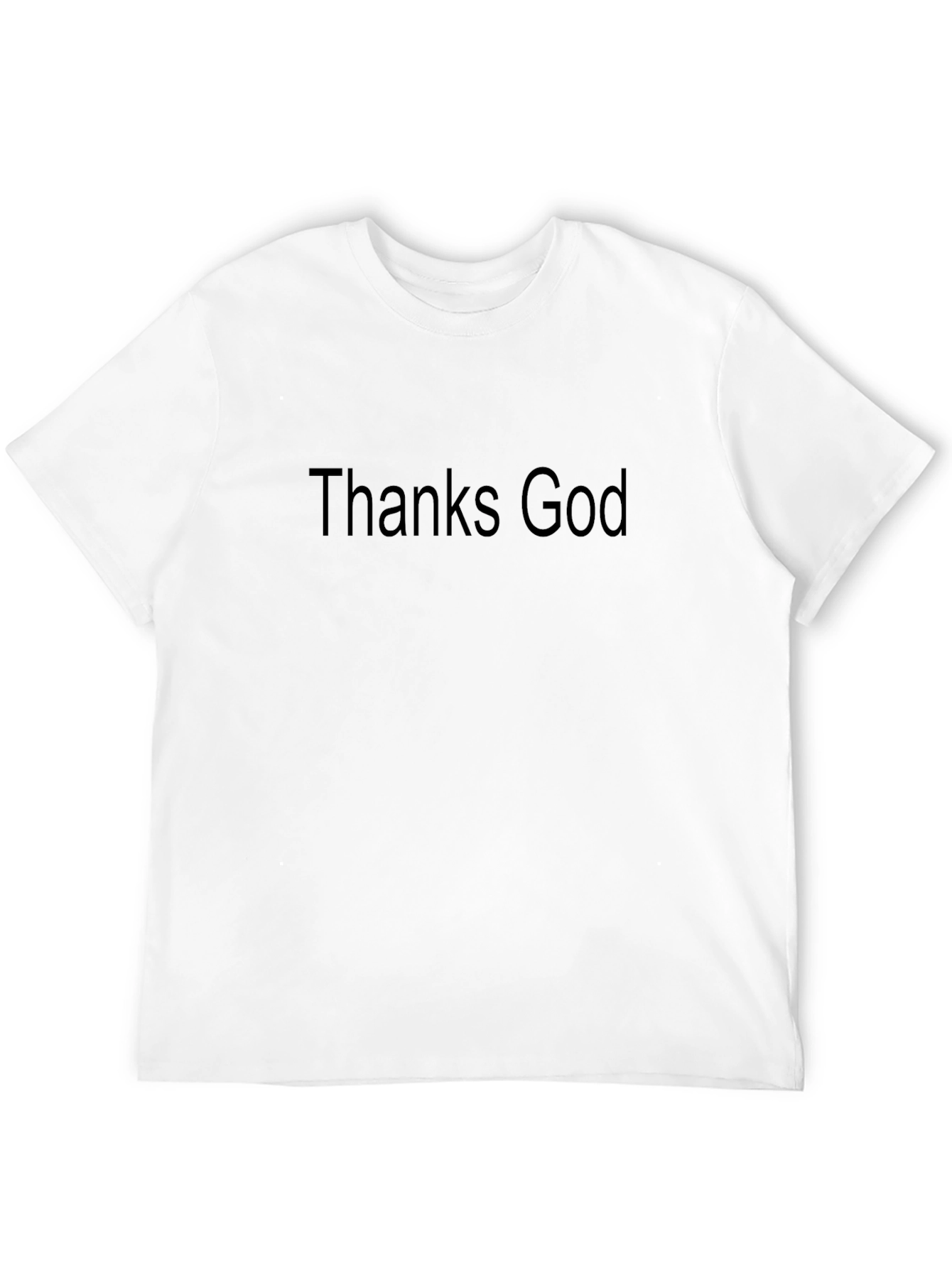 Thanks God Black Cotton Casual T-Shirt