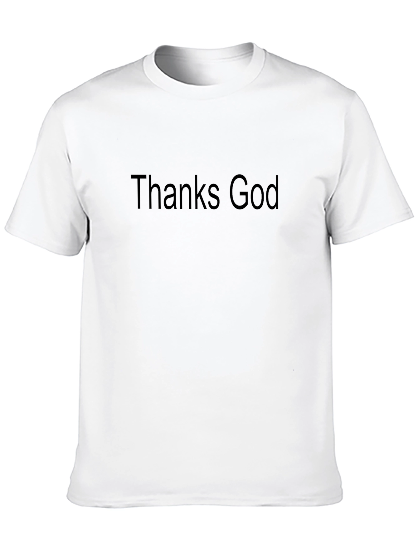 Thanks God Black Cotton Casual T-Shirt