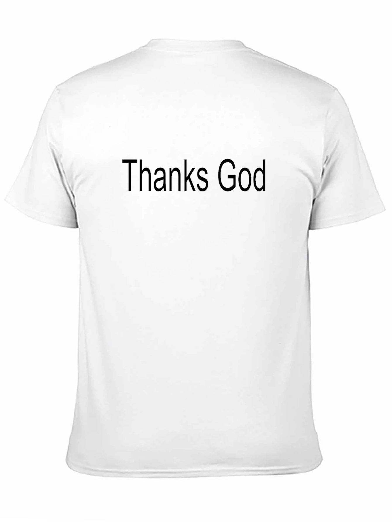 Thanks God Black Cotton Casual T-Shirt