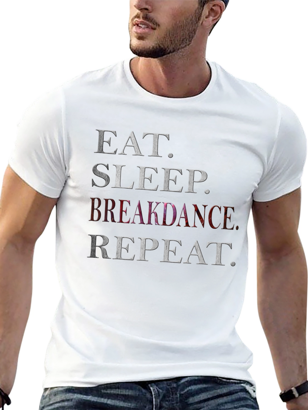 Eat Sleep Breakdance Repeat Graphic T-Shirt