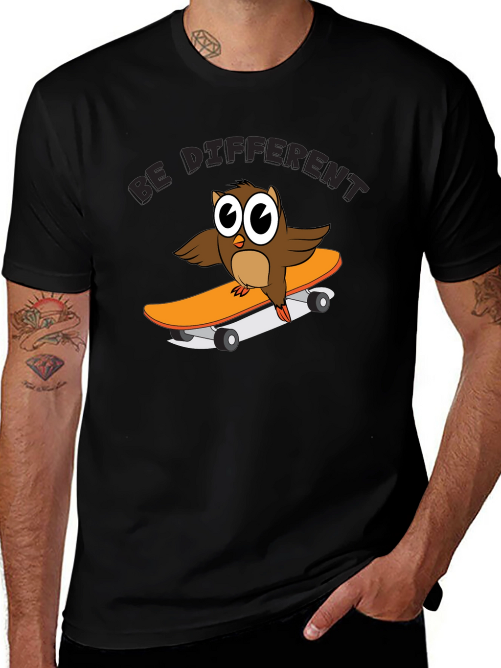 Be Different Owl Skateboard T-Shirt