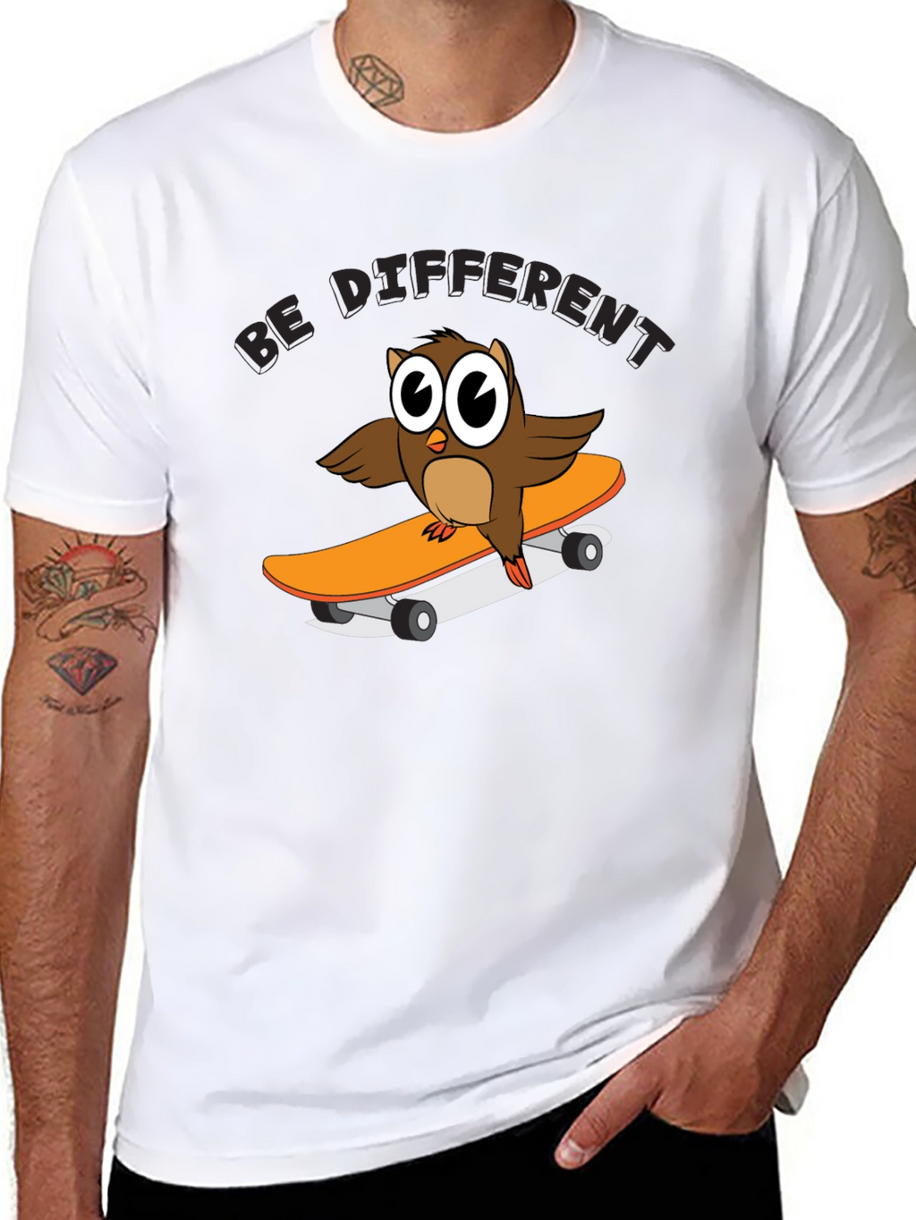 Be Different Owl Skateboard T-Shirt
