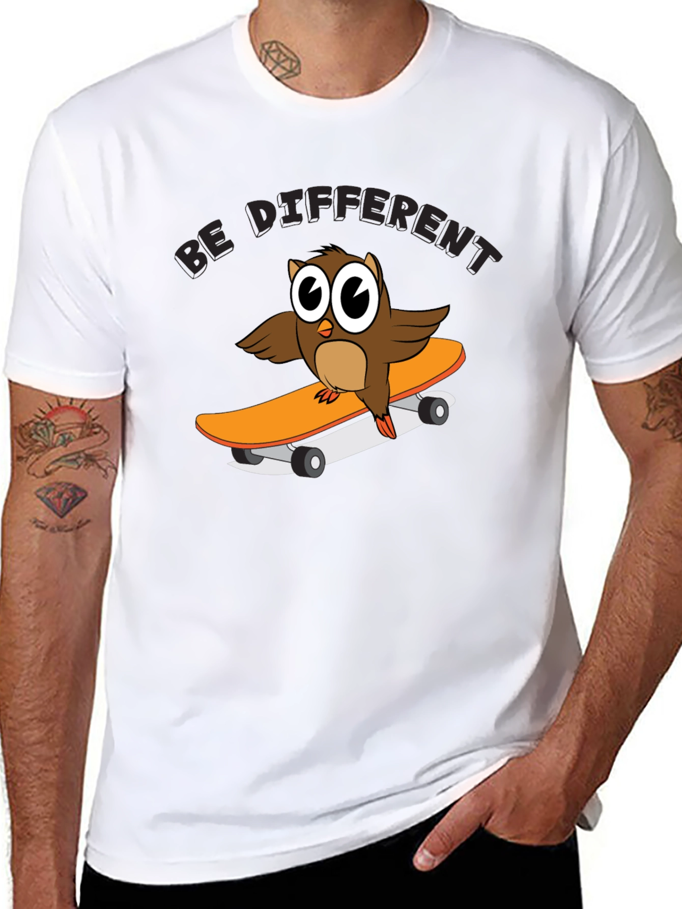 Be Different Owl Skateboard T-Shirt