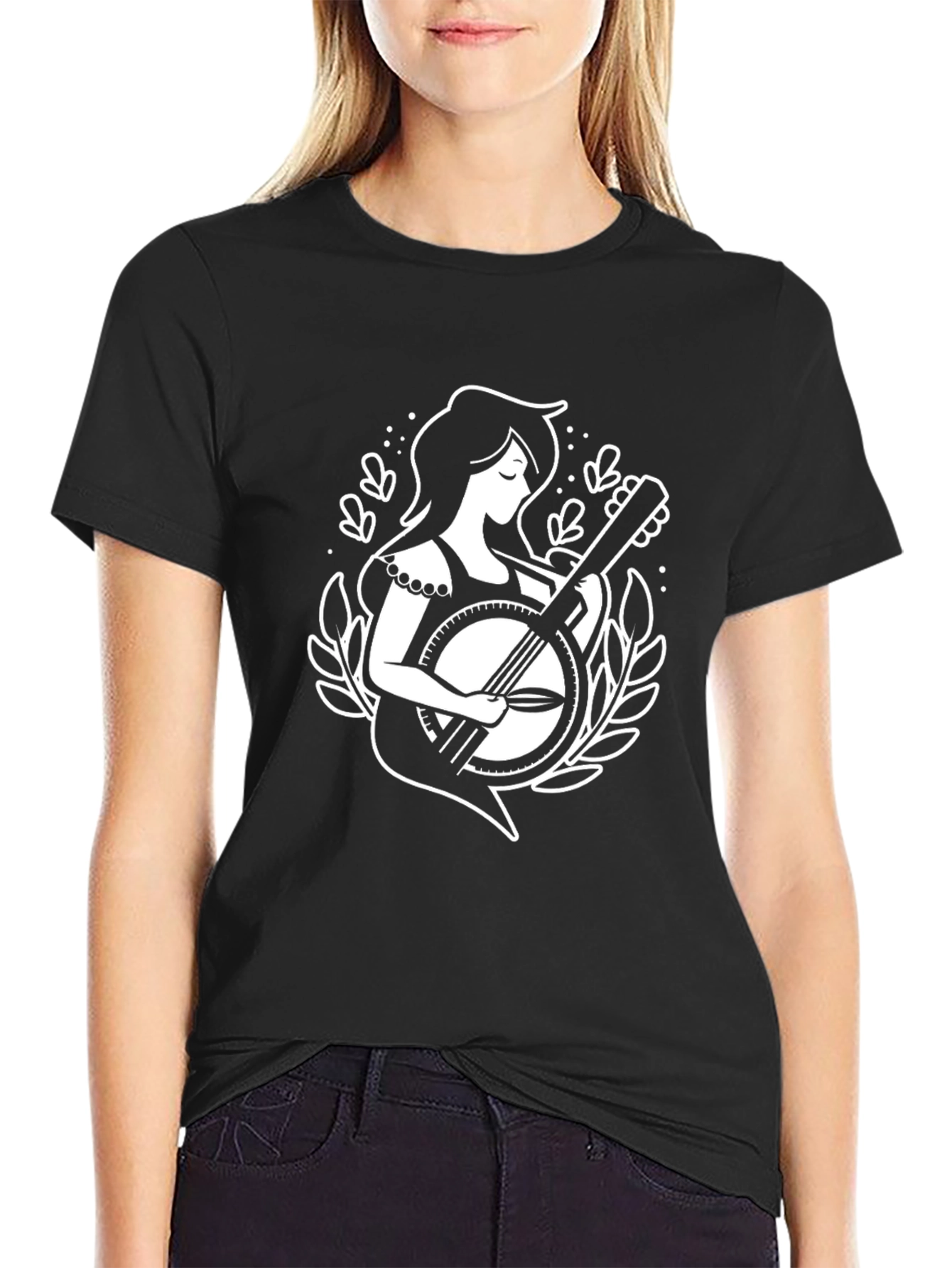 Banjo Girl Graphic Tee - Unique Musician Shirt